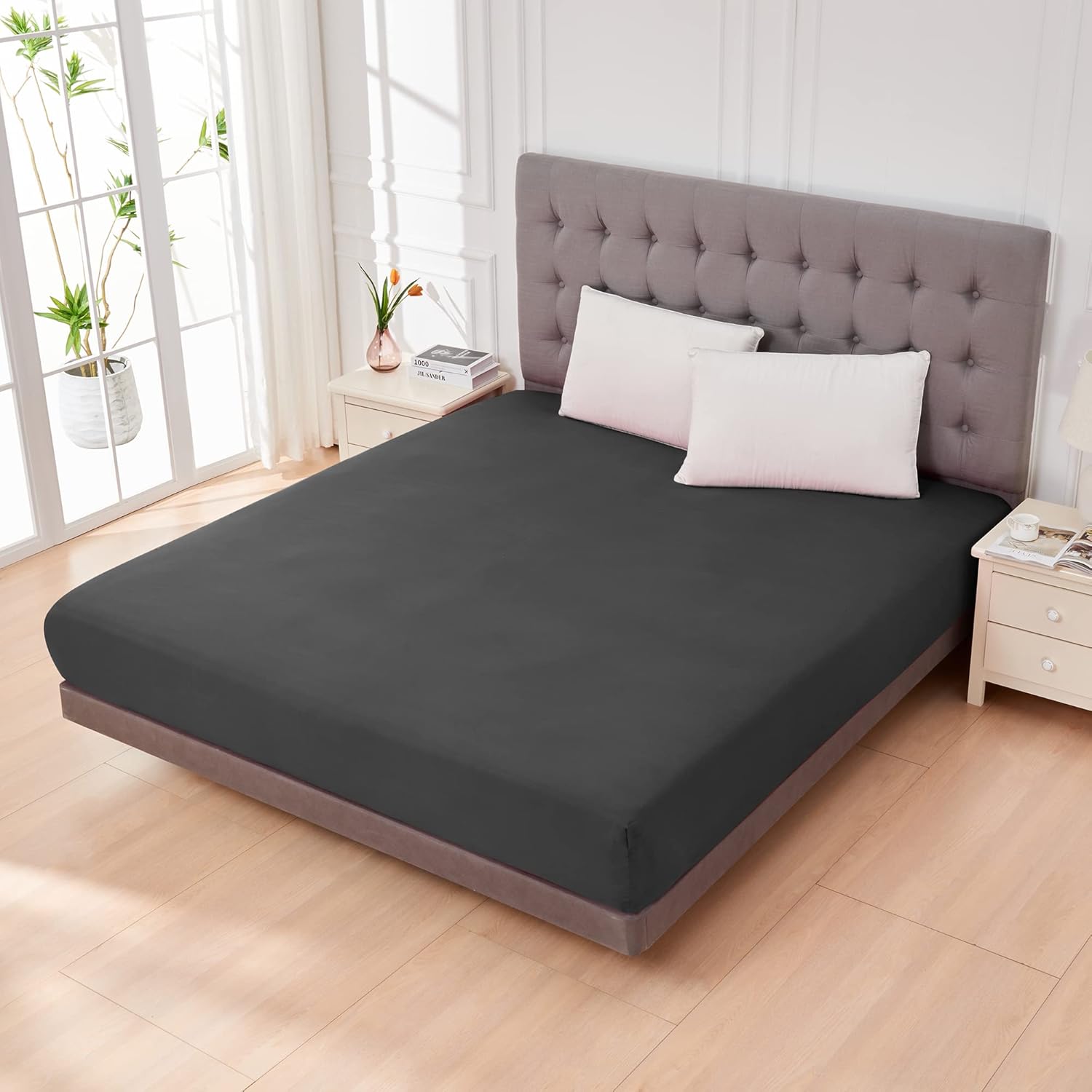 LINENOVA Deep Pocket Queen Fitted Sheet 1 Piece 1800TC UltraSoft