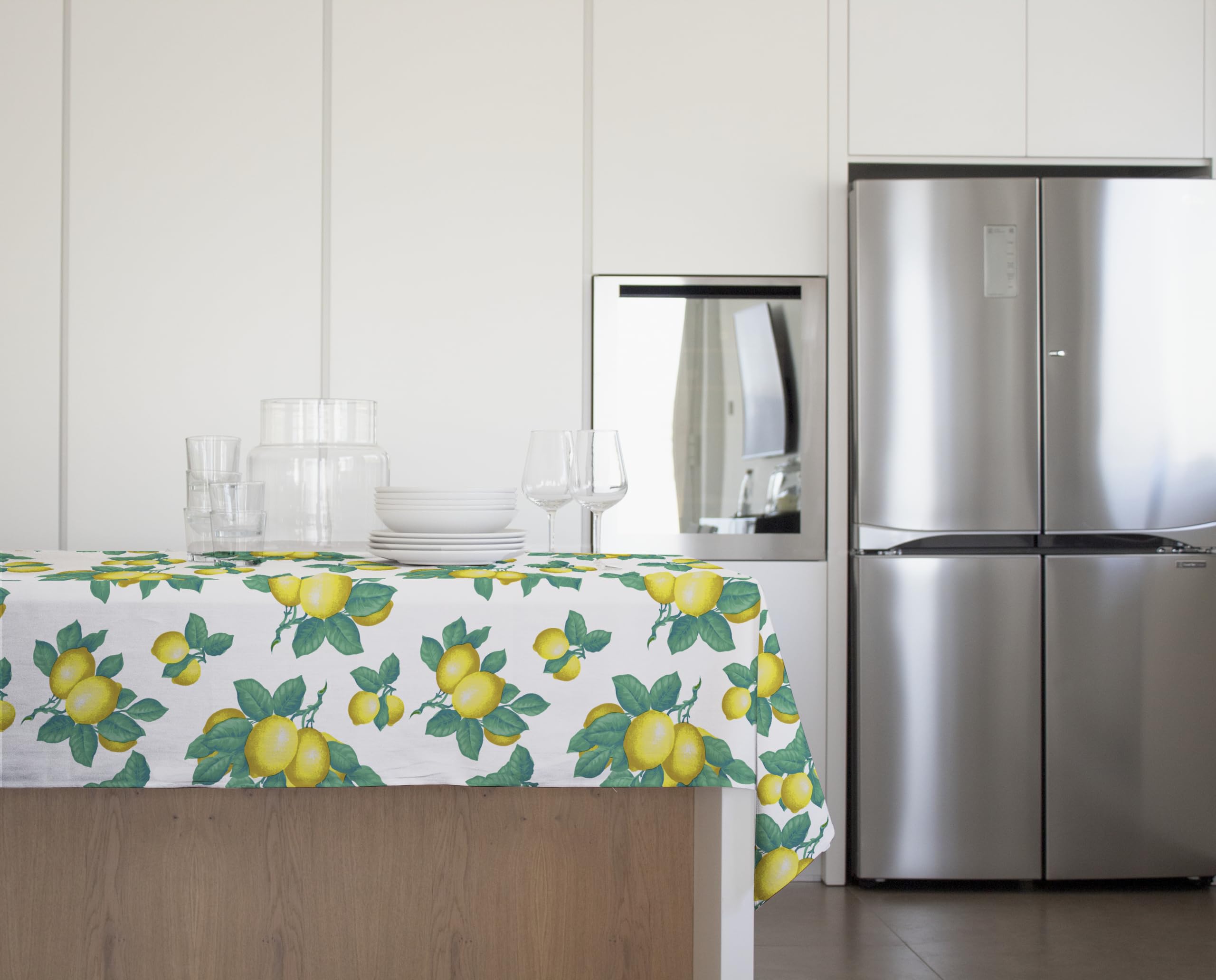 GEMITEX Tradition Oilcloth Tablecloth Waterproof and Stain Resistant Decoration 4138 Sorrento Lemons Ideal for Square and Round Tables for 10/12 People 140 x 240 cm Made in Italy Finished with