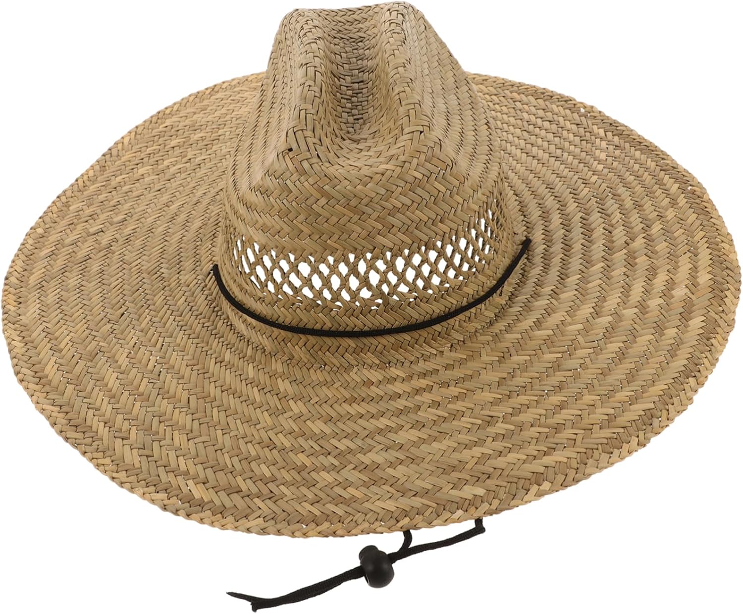 Woven Cowboy Hat Wide Brim Straw Sun Hat for Men Khaki