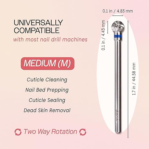 Miniatura 3 de PANA Premium - Broca de carburo de uñas para limpieza de cutículas de 332 pulgadas para profesionales, salón de uñas, recortadora de uñas, limpiador