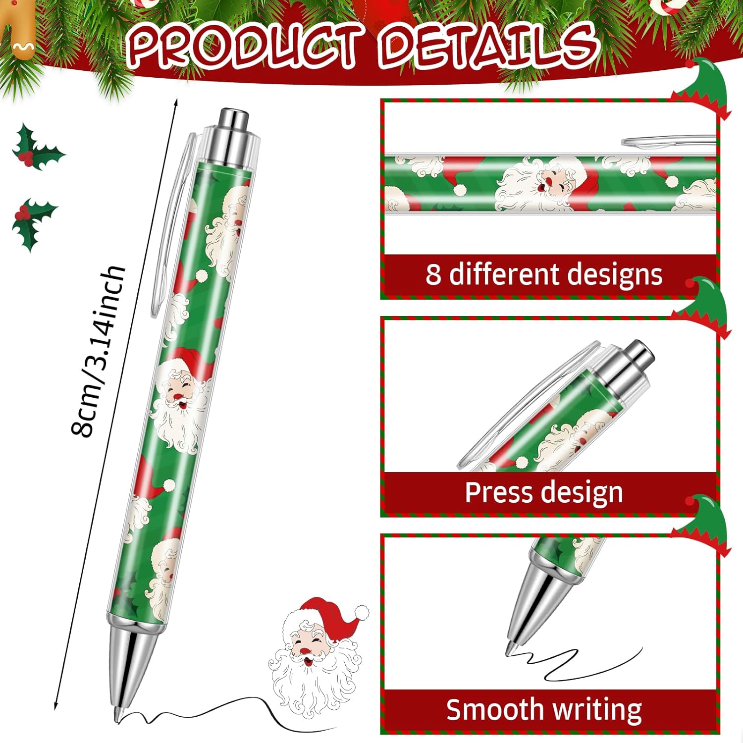 Zhanmai 64 Pcs Christmas Mini Notepads with Pens Set North Pole Pocket Notepads Official Santa Delivery Pens Xmas Memo Notebooks Ballpoint Pen for Kids Xmas Holiday Party