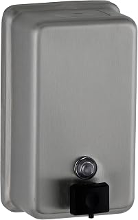 Bobrick Surface-Mounted Soap Dispenser, Vertical Tank Satin-Finish Stainless Steel (40-fl oz Capacity)