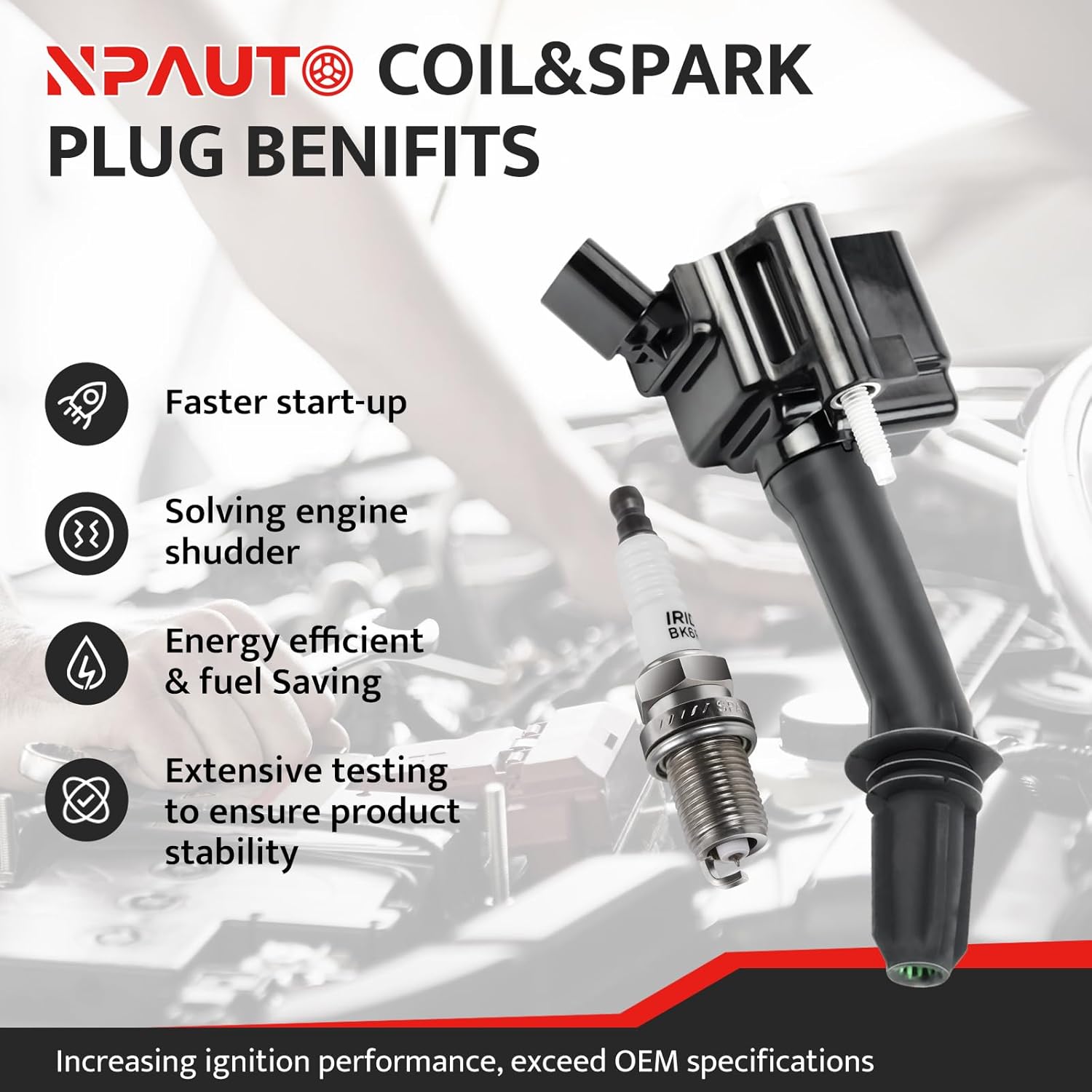 Ignition Coil Pack Spark Plug fit for Turbo L4 1.4 2016 2017 2018 2019 Chevy Cruze Buick Encore, L4 1.5 2016-2019 Chevy Malibu, 2018-2022 Equinox, 2018-2020 GMC Terrain UF802, Set of 4