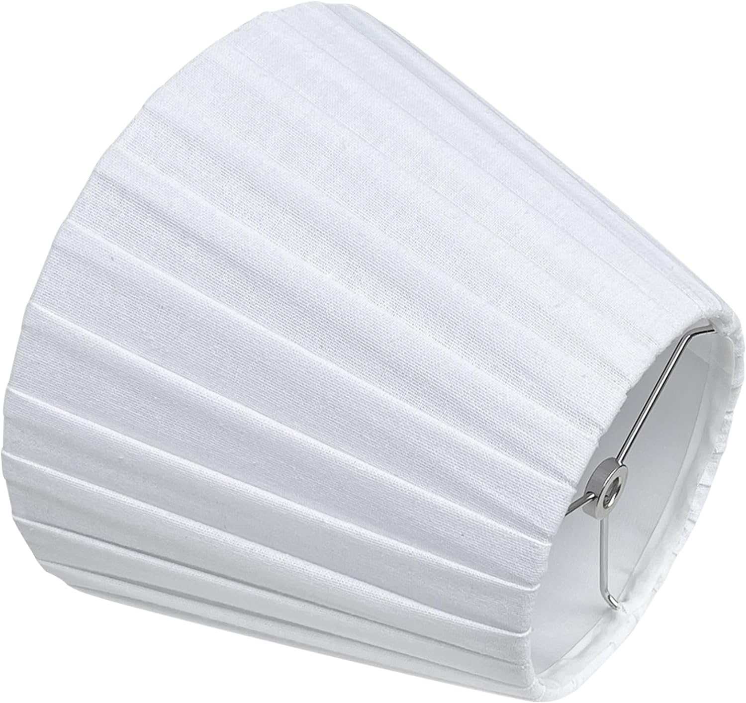 TOOTO STAR Small Lamp Shade, White Pleated 6x10x7.5inch Bell Shade for Table Lamps, Floor Lamps and Pendant Lamps (Spider Fitter), Handmade of Natural Linen