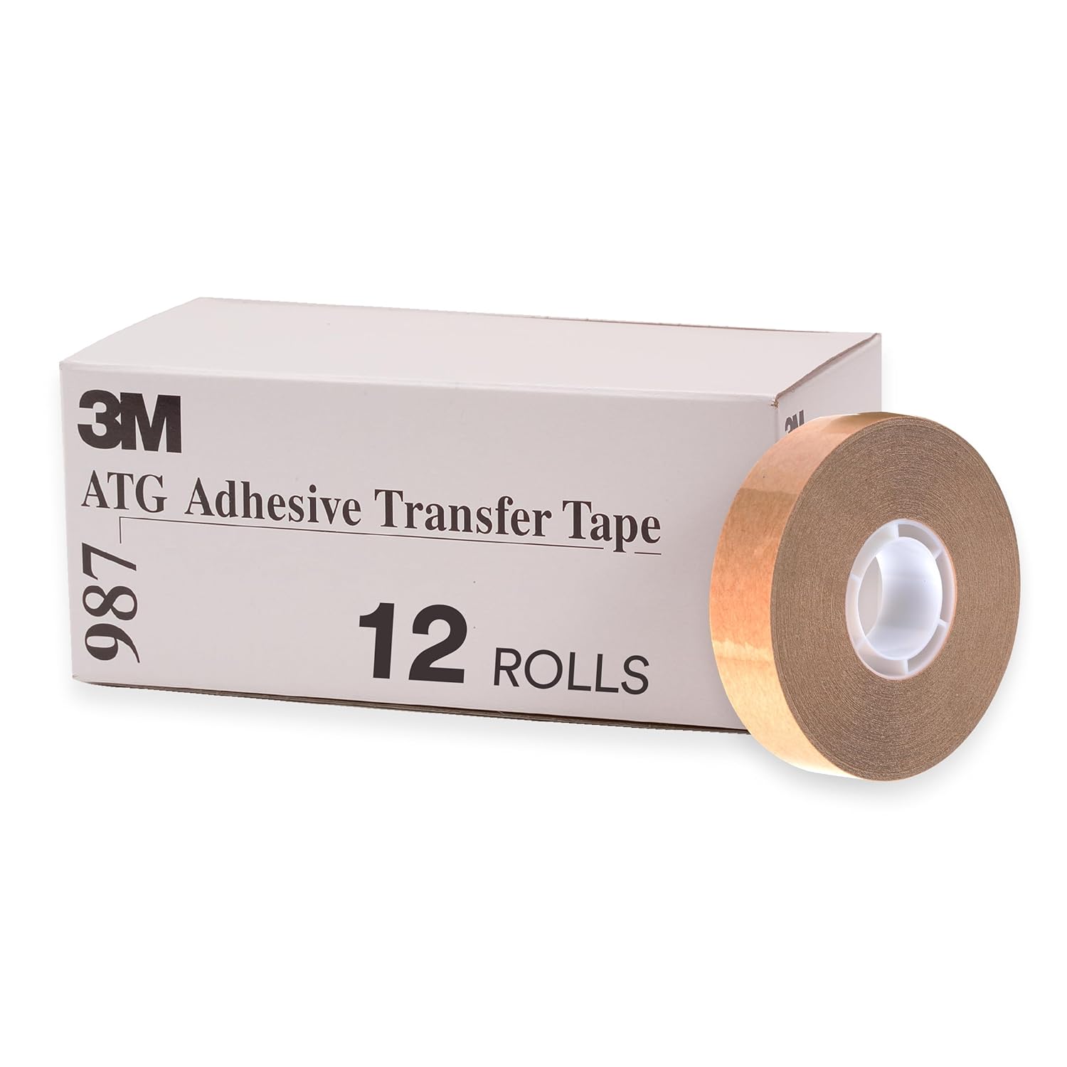 3M ATG Adhesive Transfer Tape 987, Clear, 3/4 in x 36 yd, 1.7 mil, 12 rolls per carton