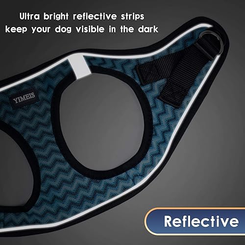 Miniatura 7 de Yimeis - Juego de arnés y correa para perro, arnés de malla suave sin tirones, chaleco reflectante ajustable para cachorros, para perros pequeños y