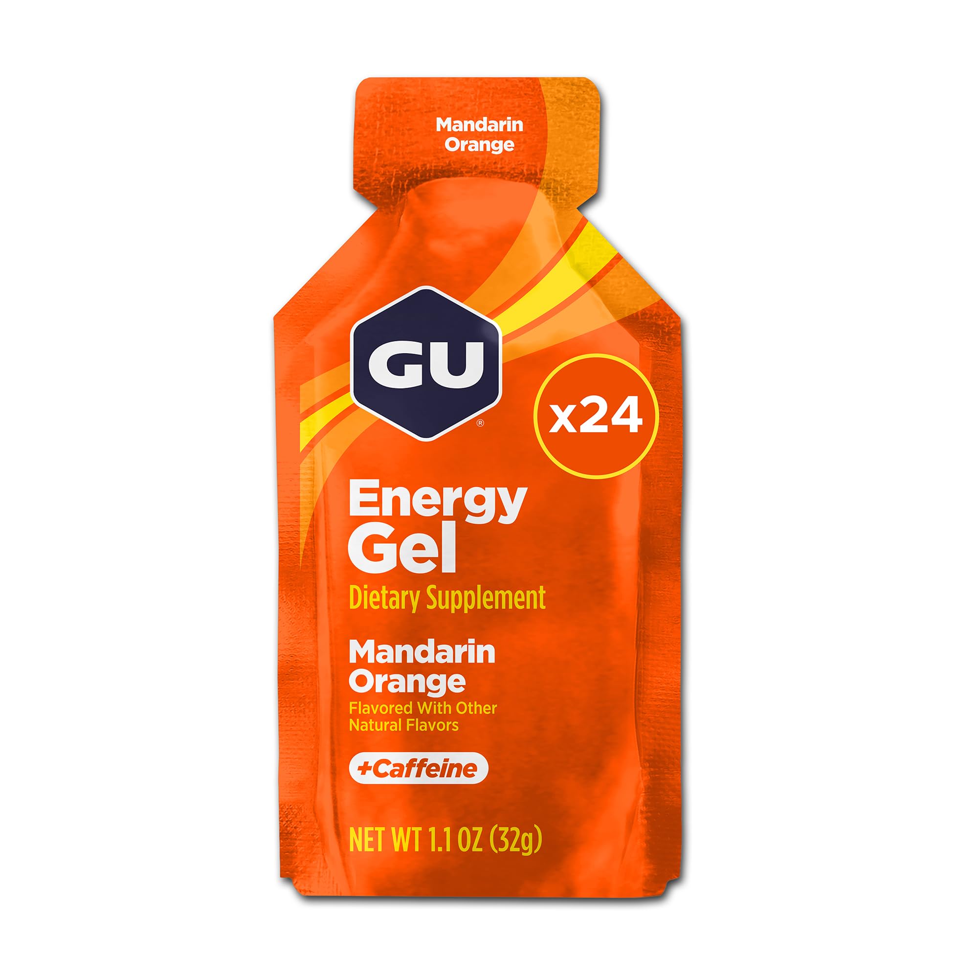GU Energy Gel Energy Gel Mandarin Orange 20mg Caffeine, box of 24 gel da 32 g