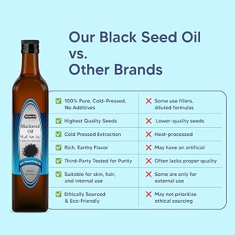 Hemani Black Seed Oil 500mL - Cold-Pressed Nigella Sativa | Premium Household Supply | Halal Certified | Since 1949