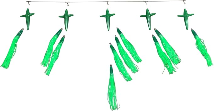 ChatterLures 36" Titanium Machine Splash Bar - 9" Machine Lures Spreader Bar Fishing Tuna Lure - 5pcs by ChatterLures