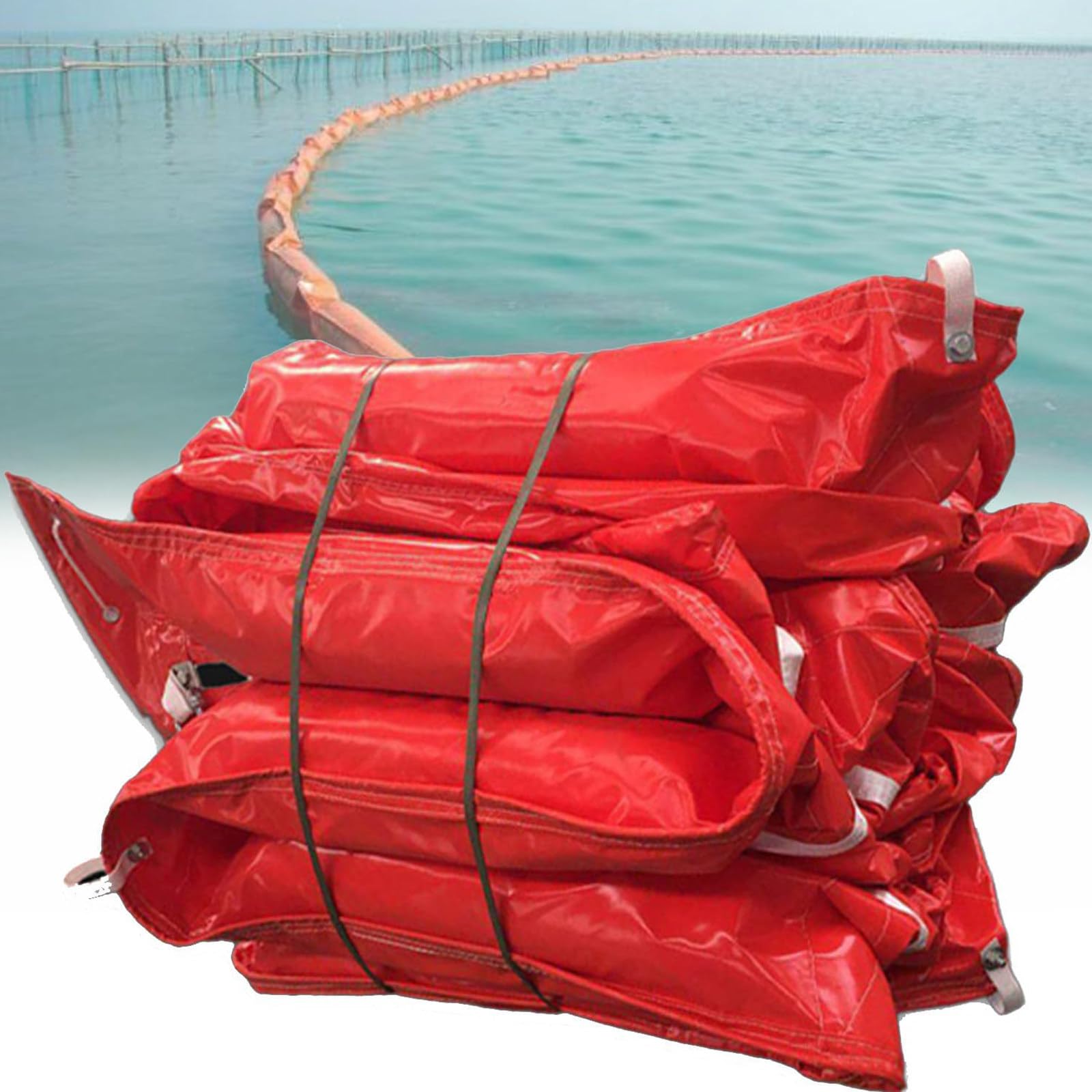 Barrage flottant anti-pollution en PVC - Barrière de confinement réutilisable et ultra-résistante | Lutte contre les déversements d'hydrocarbures dans les ports, les rivières et pour les interventio
