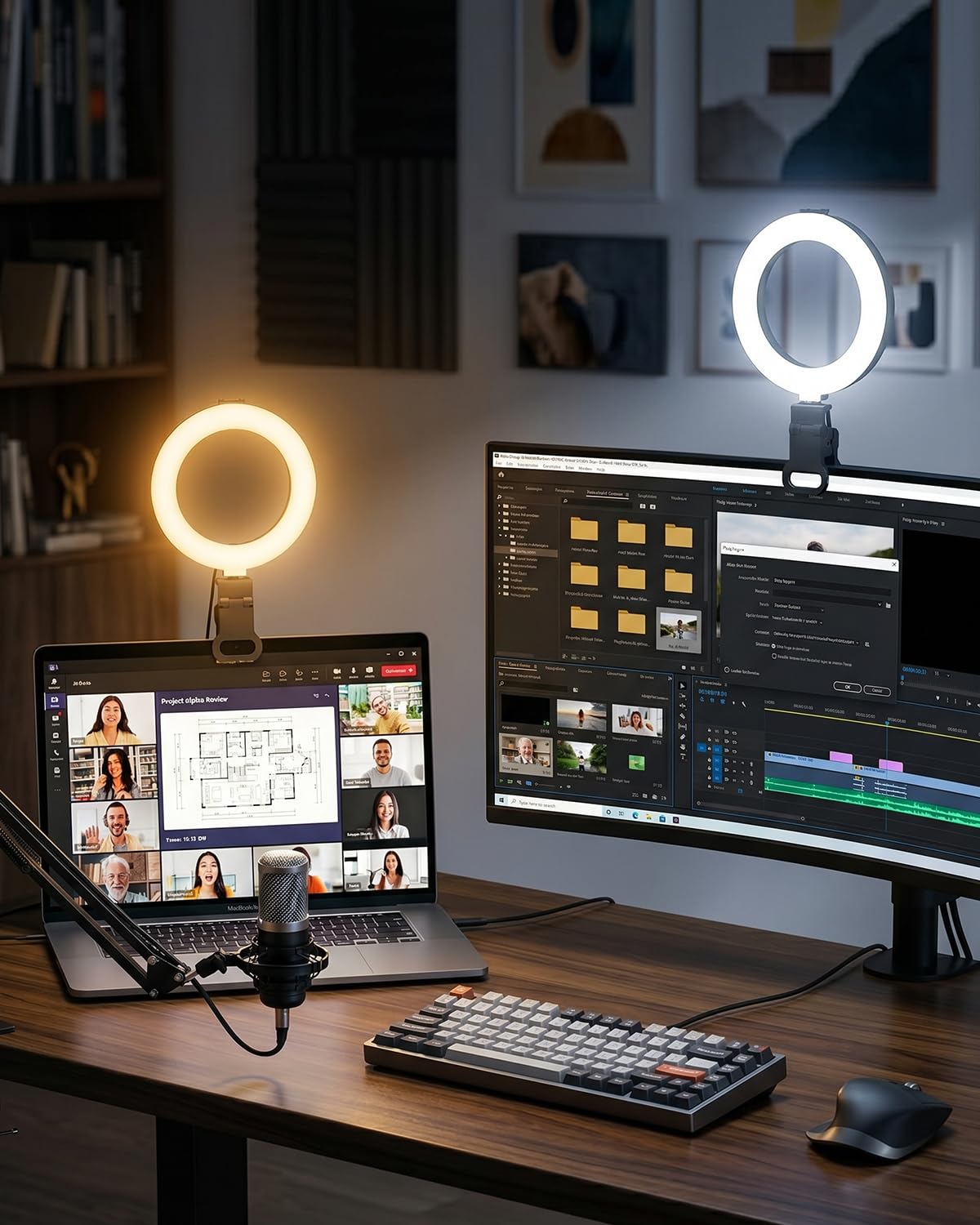 DUIDESHI Luce dell’anello per la videoconferenza del computer – Luce della webcam per la videoconferenza… — immagine 2 di 8