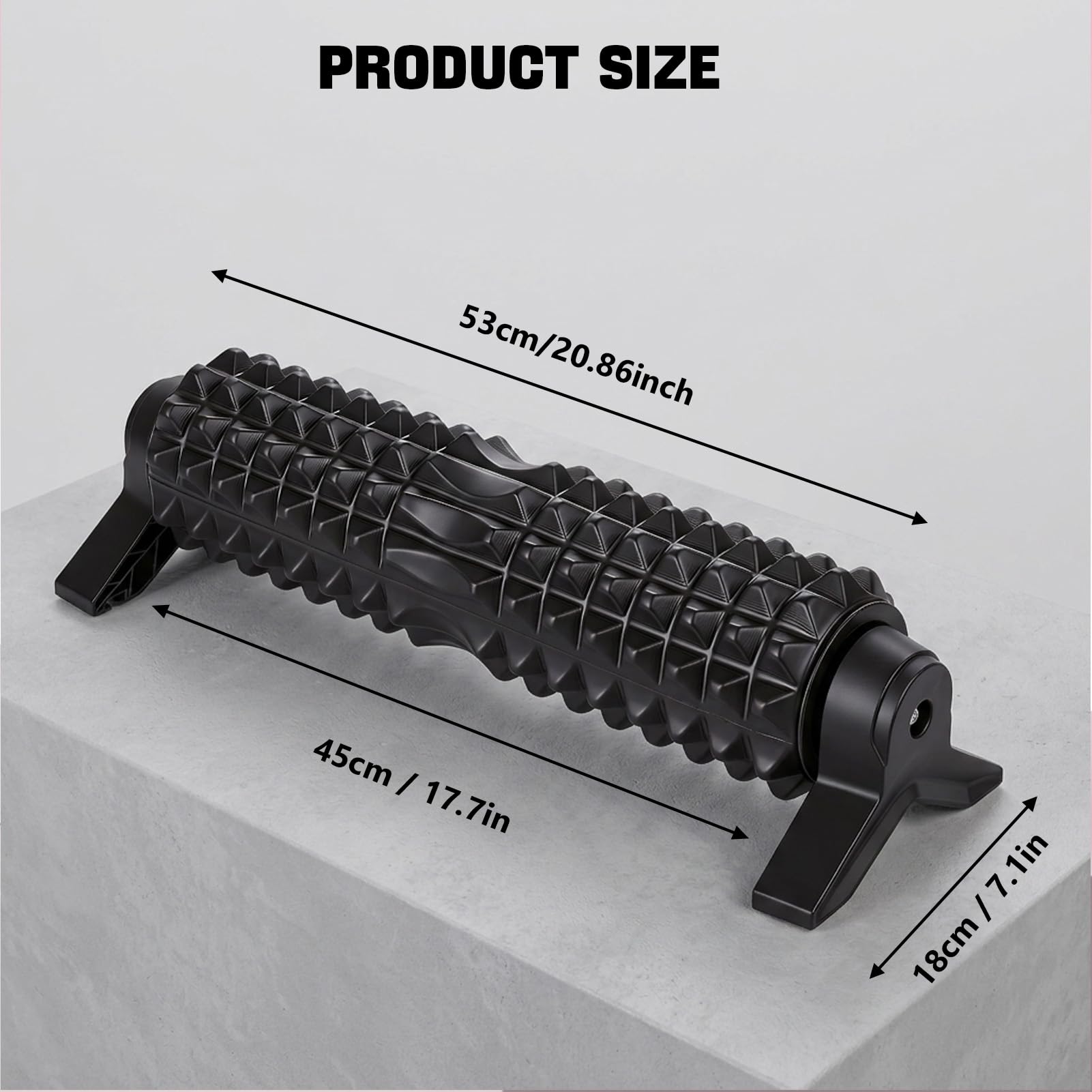 Rodillo de Masaje con Rodillo de Espuma, de Tejido Profundo con Soporte, Superficies Texturizadas para la Mano de las Piernas Traseras, Diseño Pequeño y Liviano, Ideal (BLACK)