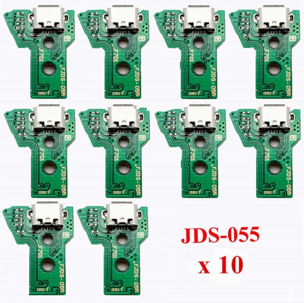 10 PCS USB Charging Port Socket Board for Sony PlayStation 4 PS4 Pro Slim Controller Charger PCB Board JDS-055 / JDS-050 / JDS-040 / JDS-030 / JDS-011 / JDS-001 (JDS-011)