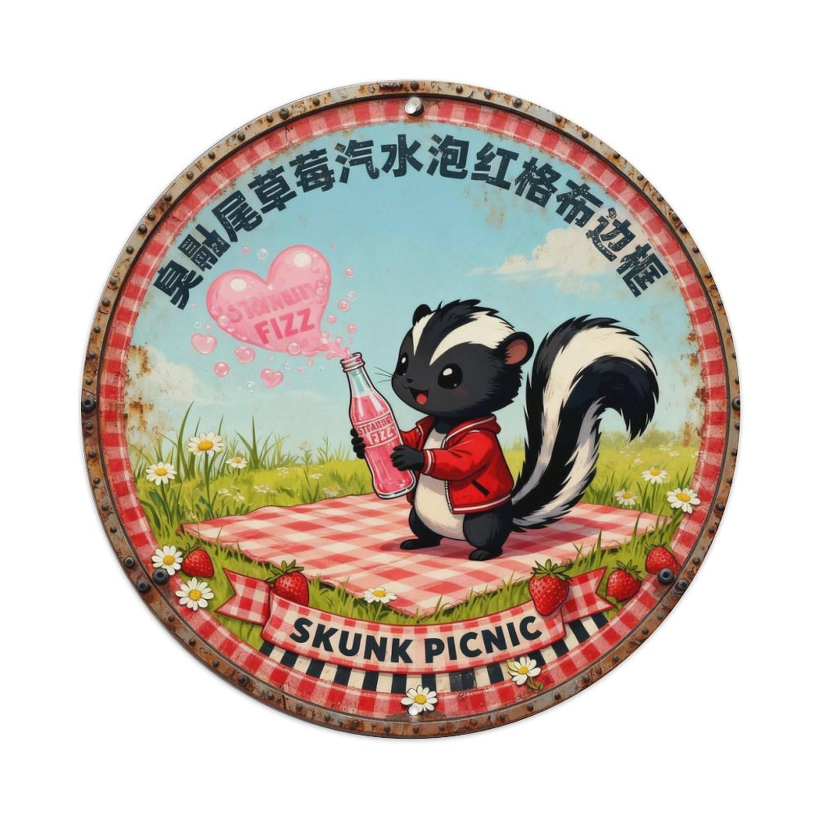 Strawberry Fizz Sign Metal Tin Sign Plaque