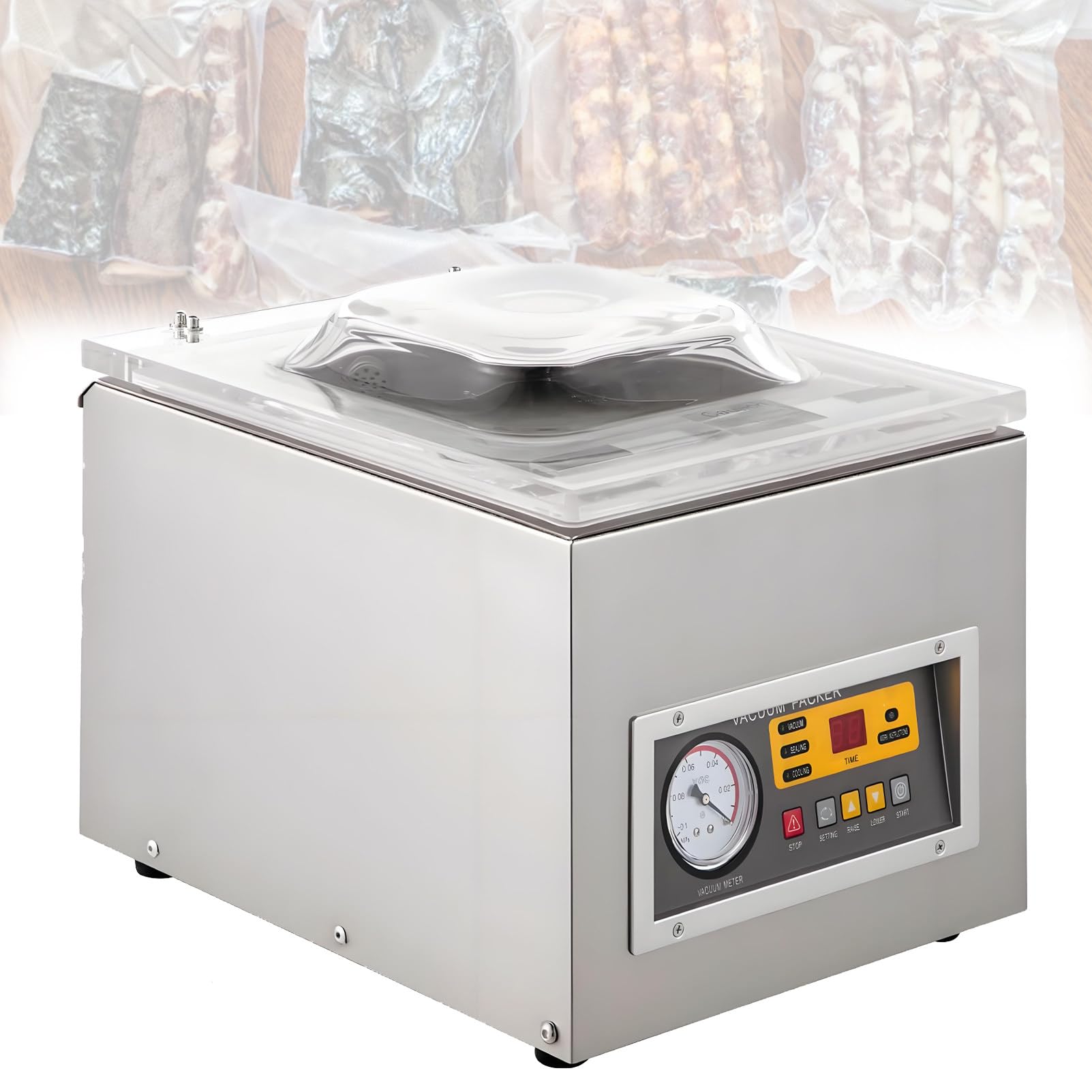 ASerZenith Automatic Vacuum Sealer Machine For Food Preservation, Commercial Kitchen Packing Device For Dry & Moist Foods, Seals Freshness Quickly
