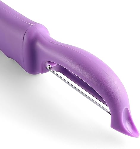 Miniatura 8 de Spring Chef Pelador de verduras giratorio de alta calidad, mango de agarre suave y cuchillas de acero inoxidable ultra afiladas, pelador de cocina