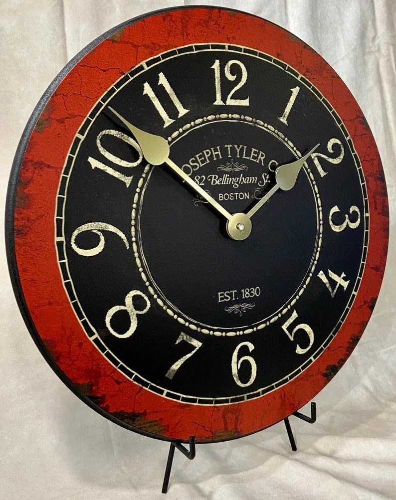 Bellingham Red Large Wall Clock | Ultra Quiet Quartz Mechanism | Hand Made in USA Beautiful Crisp Lasting Color | Comes in 8 Sizes | 30-Inch