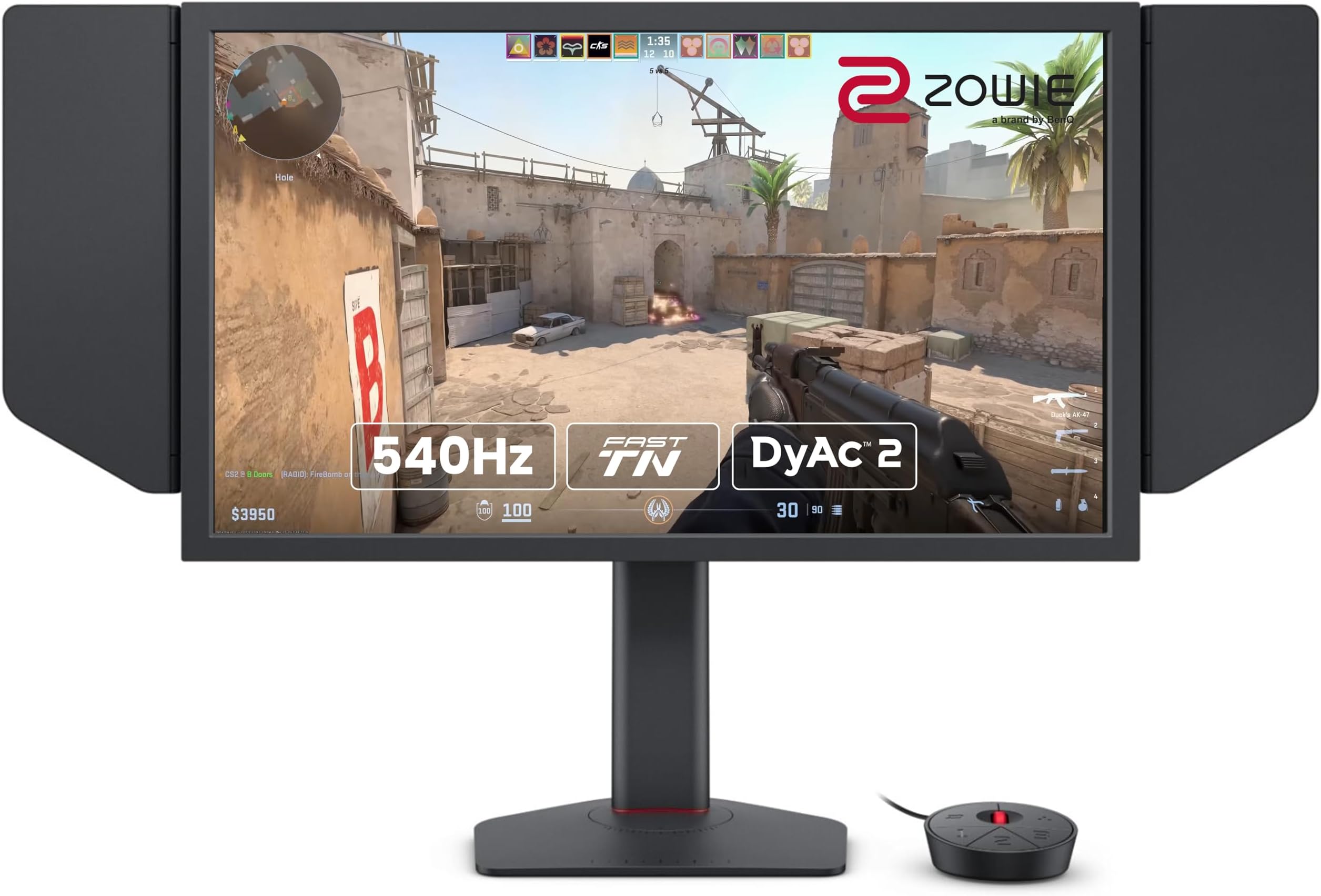 BenQ Zowie XL2586X | 24.1 | Fast TN 540Hz Gaming Monitor for Esports | Motion Clarity DyAc2 | 1080p | XL Setting to Share | Shielding Hood | New Industrial Grade Ball Bearing Height Adjustment