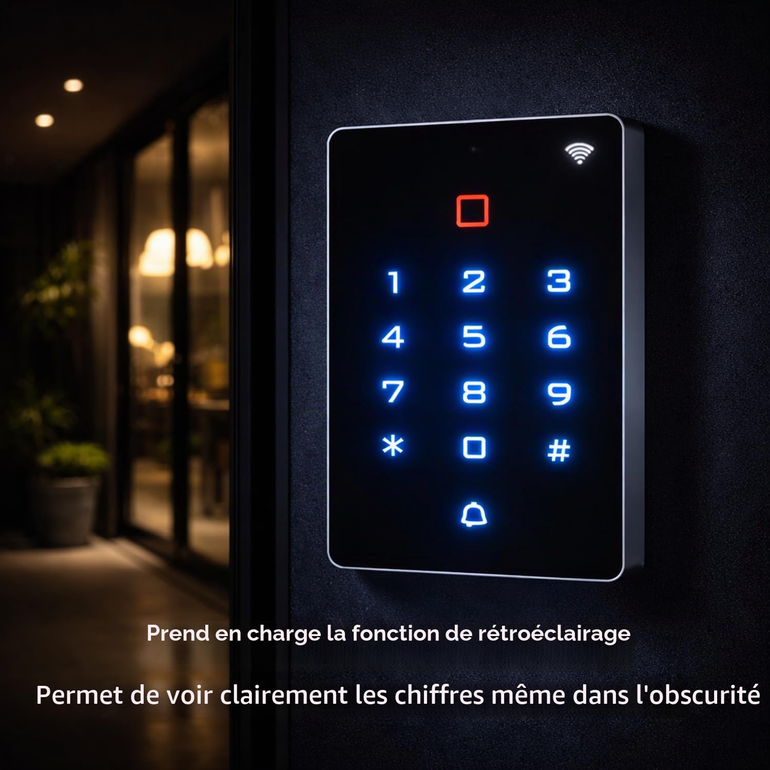 Contrôle d’accès WiFi Tuya RFID – Clavier à Code Tactile rétroéclairé IP68, Lecteur RFID 125kHz, Clavier Autonome intérieur et extérieur pour Porte et portillon, WG26/WG34, DC12V, avec 10 Badges(7)