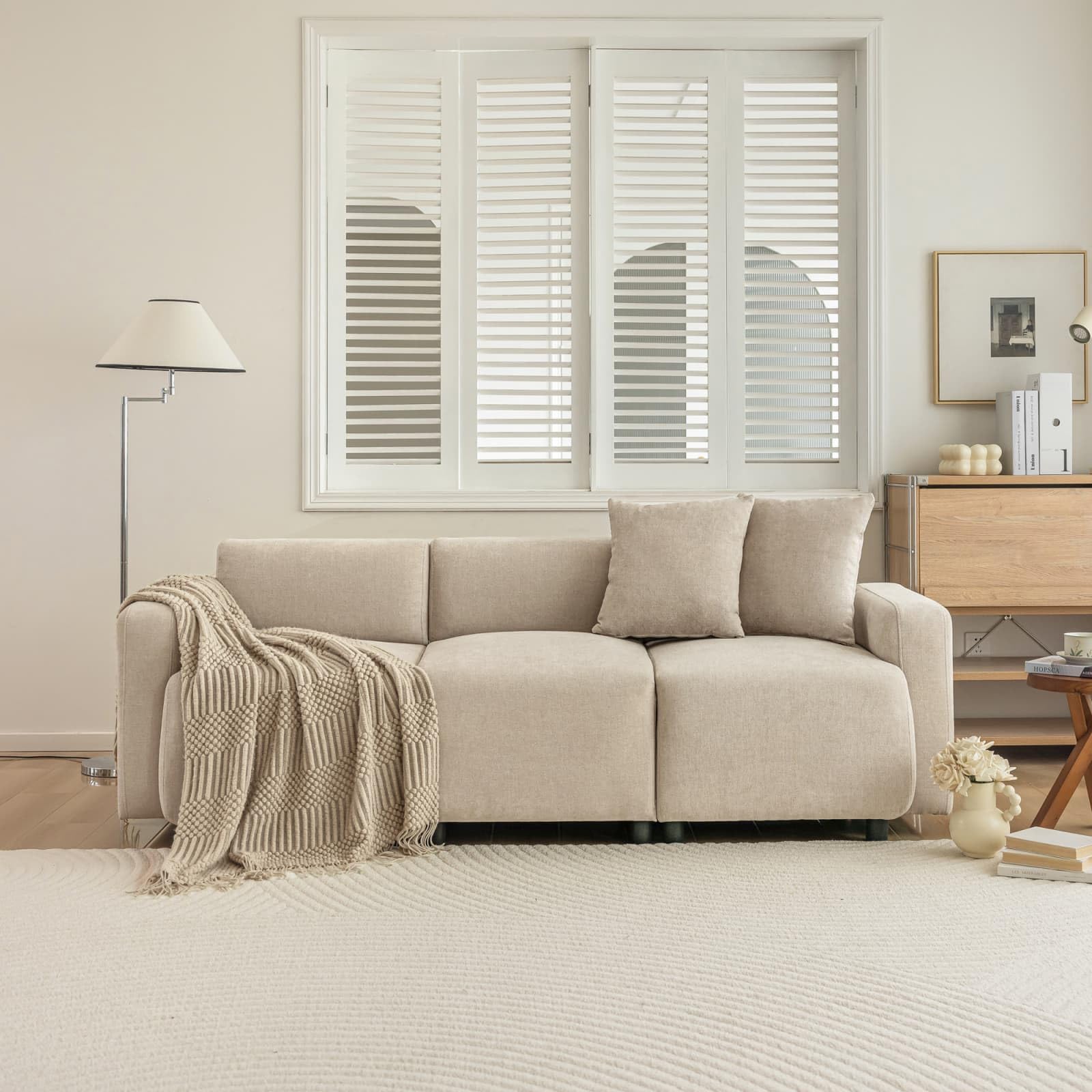 YEHTOKHOME Canapé 3 Places avec Coussins Moderne de Loisirs Meuble Rembourré Canapé Design Minimaliste pour Salon, Chambre à Coucher, Chenille