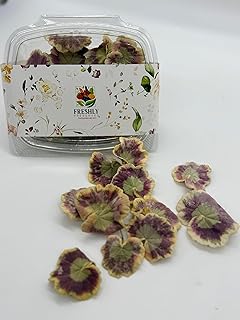 Edible Flower Freshly Preserved Freeze-dried Geranium Leaves | 0.2 oz Dried Edible Leaves | About 20 Geranium Leaves for Cakes | Edible Flowers for Cocktails | Edible Flower Garnish | Dried Flowers For Floral Tea |