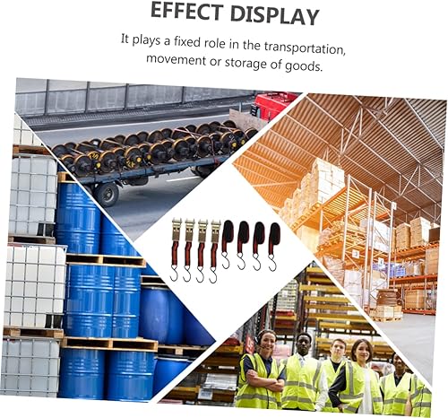 Miniatura 3 de DOITOOL 4 correas de trinquete de cuero para hombres, cinturón resistente con hebilla, accesorios exteriores automotrices, correa de carga, correa