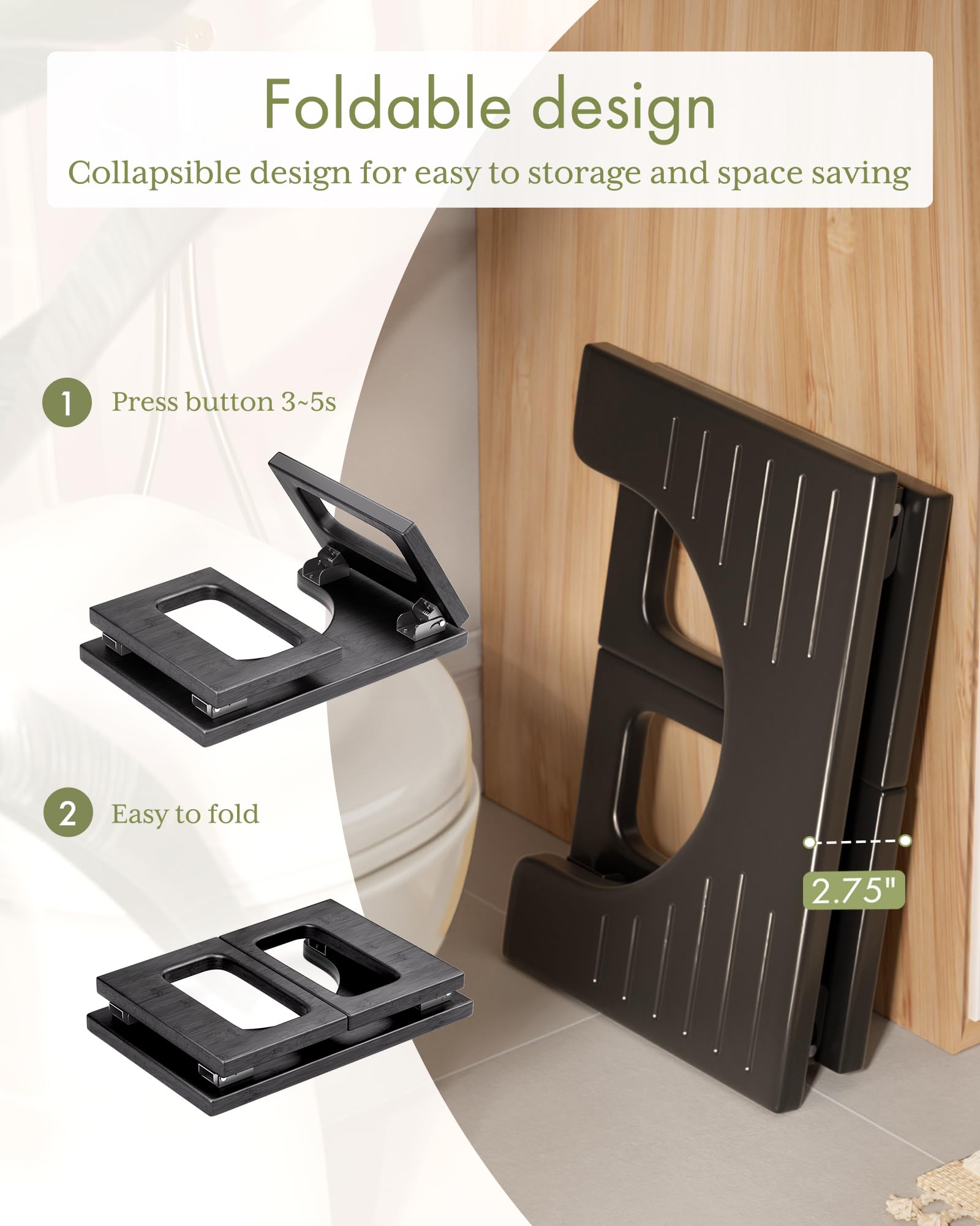 Bamboo Toilet Stool - Squat Potty for Adults -2 Bamboo Toilet Stool - Squat Potty for Adults -2