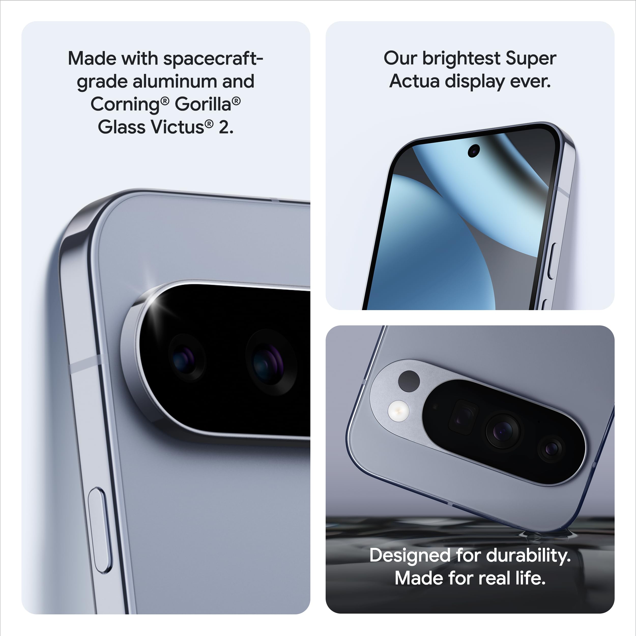 Google Pixel 10 Pro - Unlocked Android Smartphone with Gemini, Triple Rear Camera System, 24+ Hour Battery, and 6.3" Super Actua Display - Moonstone - 256 GB - 3