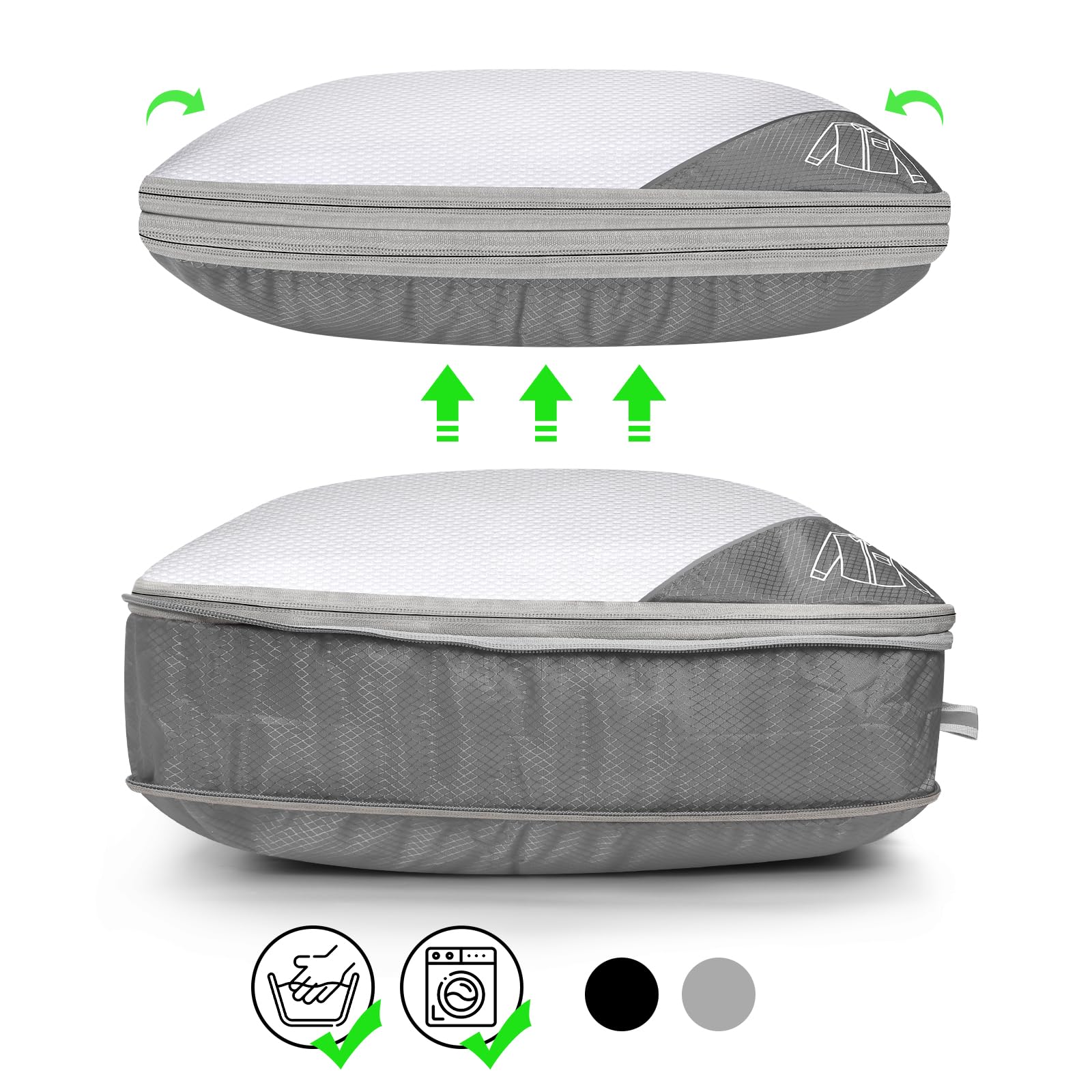 Cubi da viaggio, impermeabili, organizer per valigie, set da 6 pezzi, espandibili, per oggetti essenziali da viaggio e per la casa (confezione da 6)