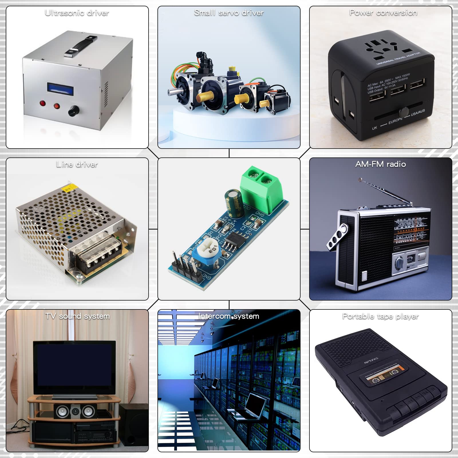 Módulo amplificador de audio LM386 20 veces ganancia