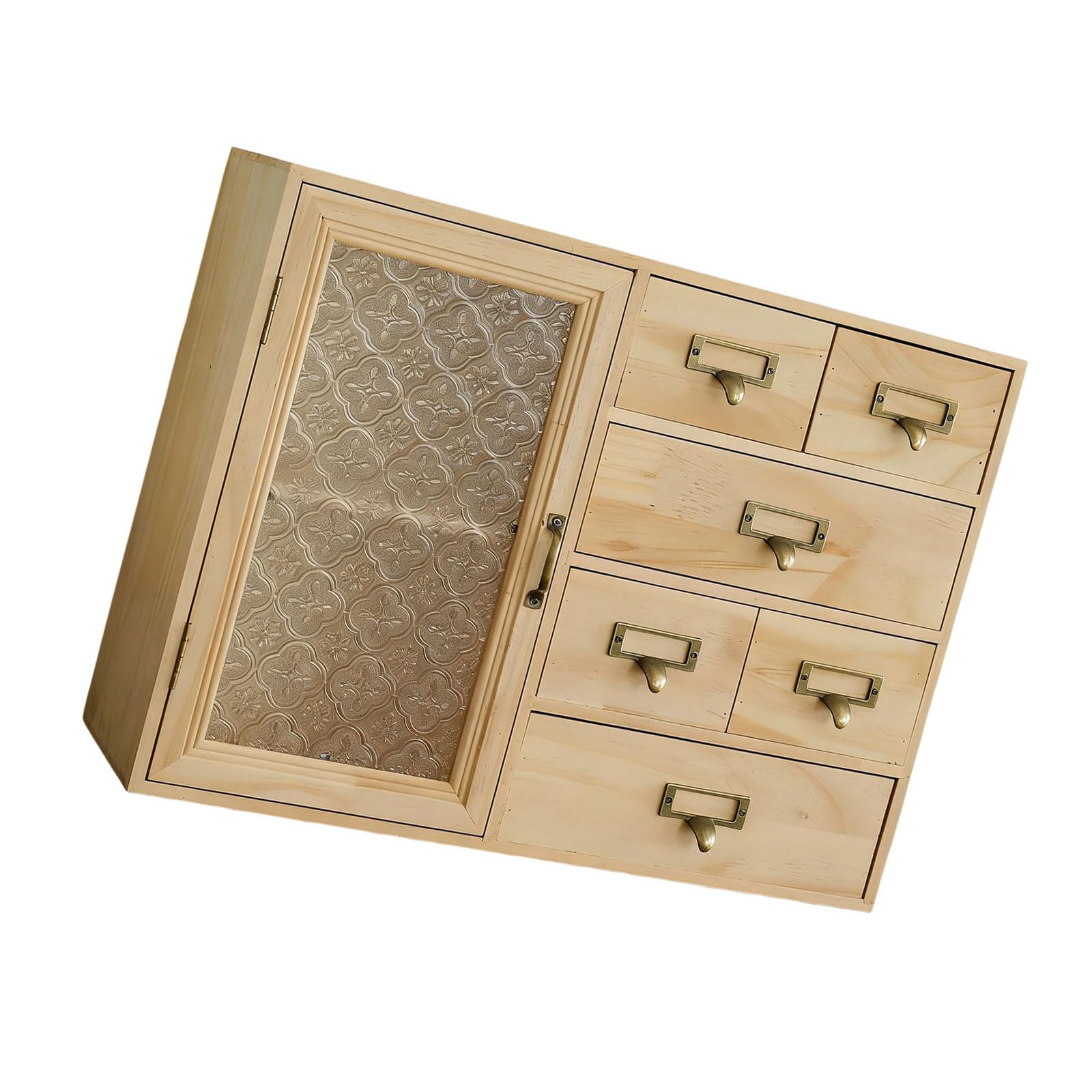 Jazuaiao Spacious Wooden Tea Set Organizers for Countertop Featuring Natural Grains Lid and Minimalists Designs