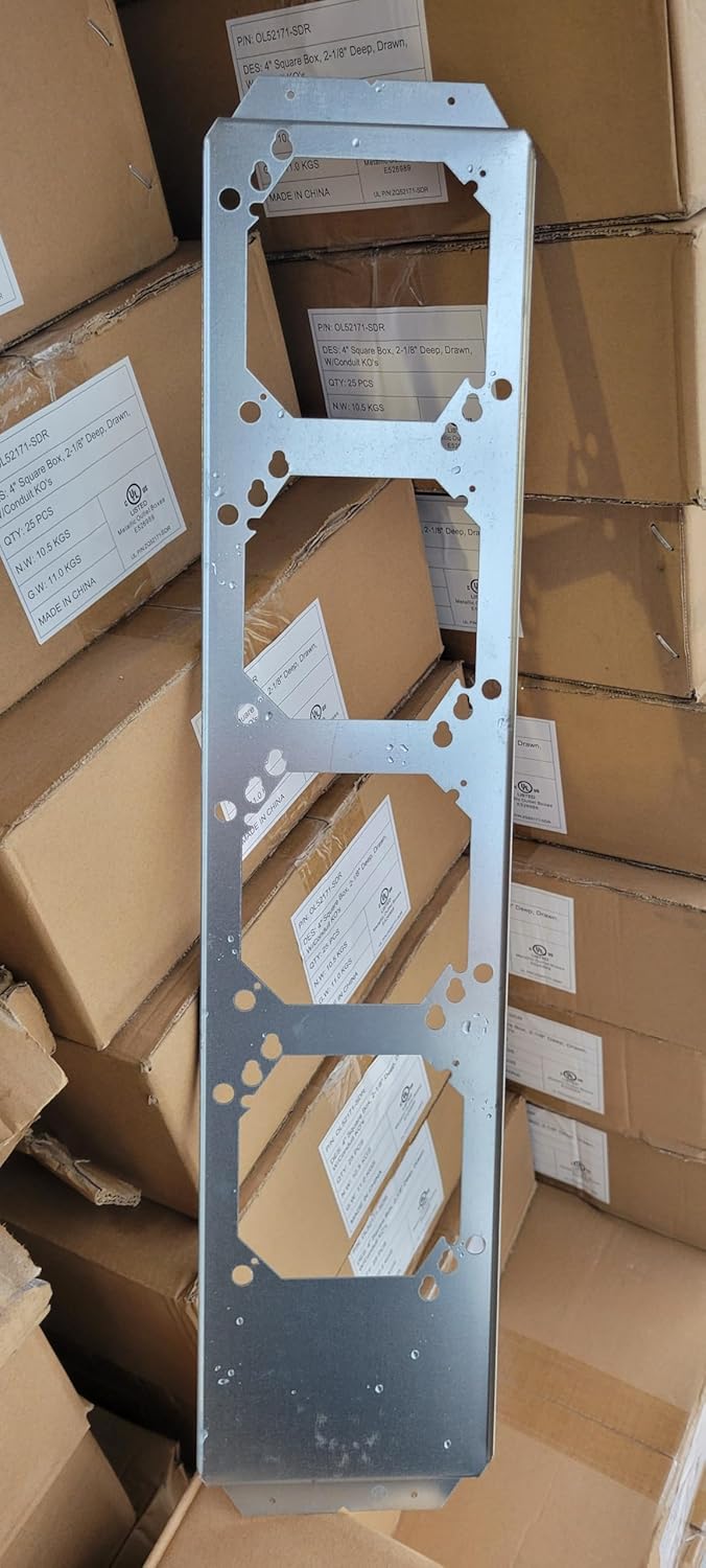 Generic Box of 50 Outlet Box Mounting Bracket Like Caddy Erico RBS24, 4-Opening Metal Frame, 24"" Stud spacing, Gray