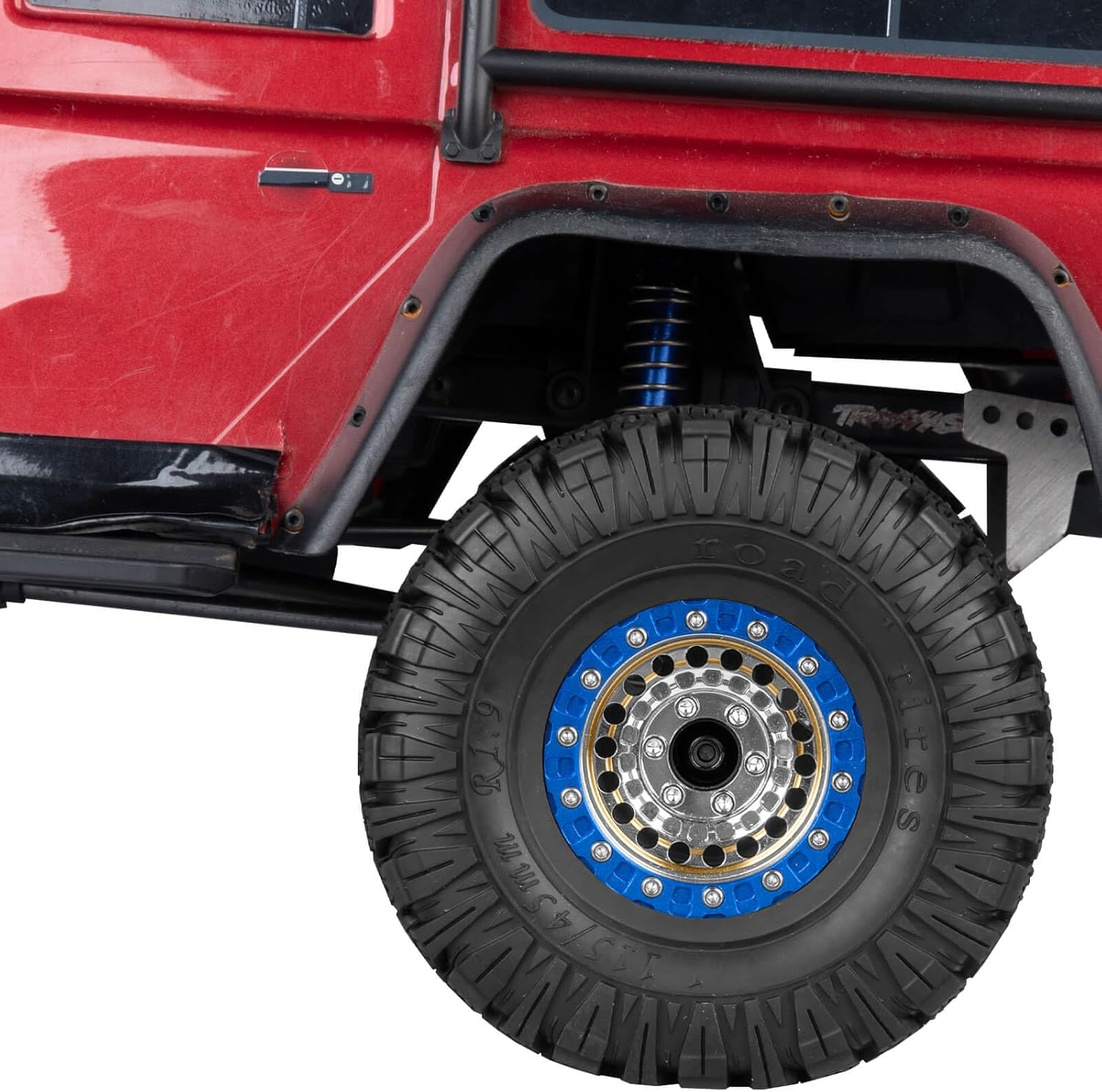 RC 1.9”Wheel Rims for 1/10 SCX10 90046 AXI03007 TRX4 TRX6 VS4-10 Gen7 Gen8 MST CFX D90 RC Crawler,1.9 Beadlock Super Heavy Brass & Aluminum Deep Dish Wheel Rims(4PCS) Silver