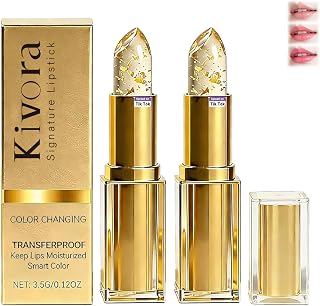 Kivora Lipstick,Kivora Lipstick for Mature Lips,Ph Color Changing(2pcs) | Kivora Signature Lipstick, PH Clear Lipstick That Changes Color,Long Lasting Moisturizing Tinted Lip Balm for Older Women