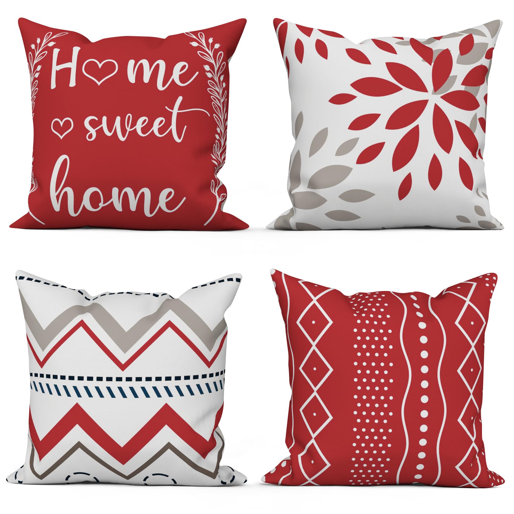 Housses de coussin rouge 60x60 cm pour embellir le jardin