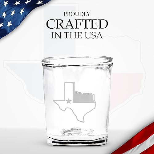 Miniatura 7 de Rogue River Tactical Regalo cuadrado de vidrio de tiro de contorno de bandera del estado de Texas para Texan TX