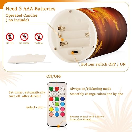 Vista 339 de Velas parpadeantes sin llama, velas LED moradas de mariposa lavanda con temporizador remoto, juego de 2 velas a pilas para San Valentín, boda