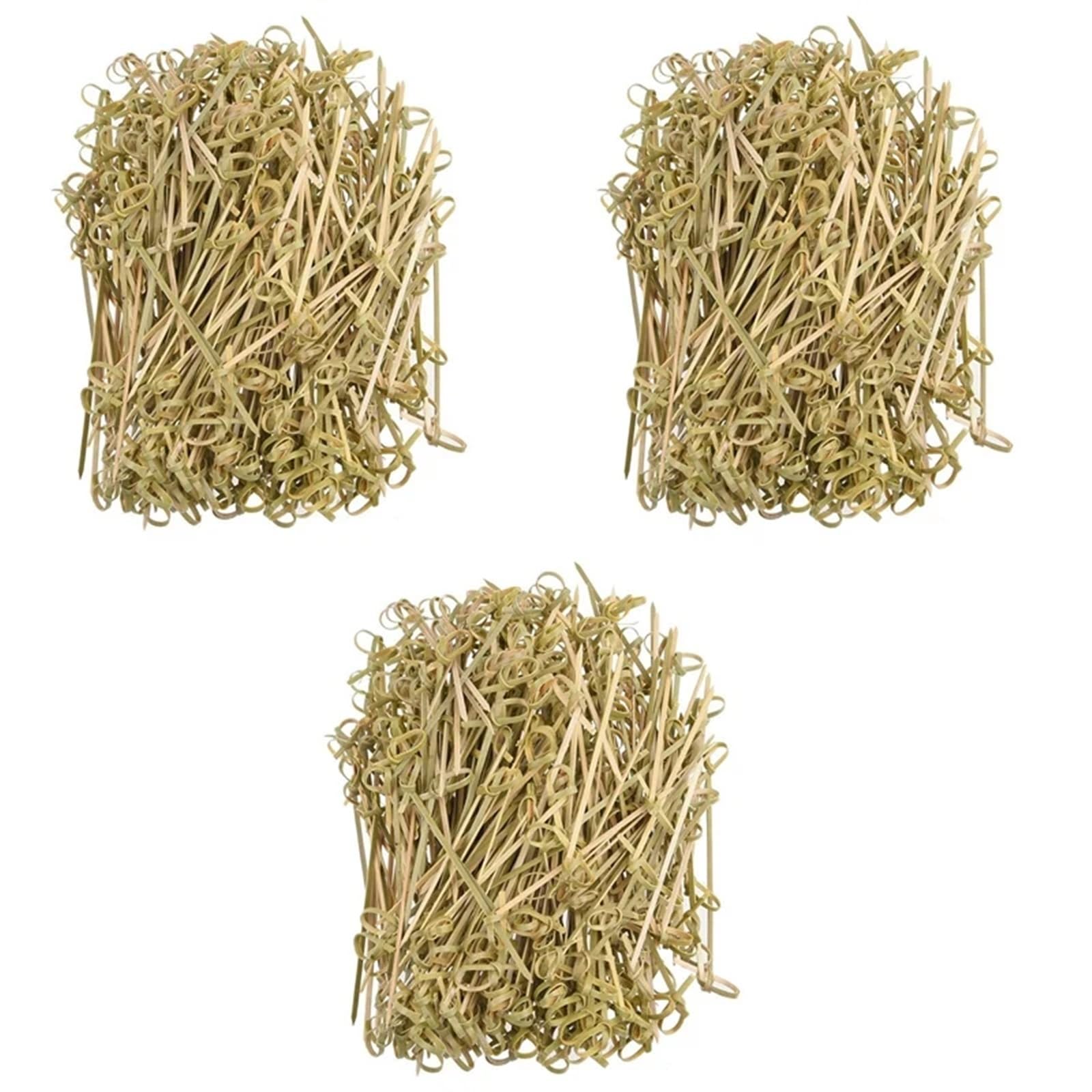 Confezione da 300/900 Plettri da cocktail in bambù Stuzzicadenti da cocktail Spiedini di bambù Stuzzicadenti for antipasti 4 pollici(900 pieces)