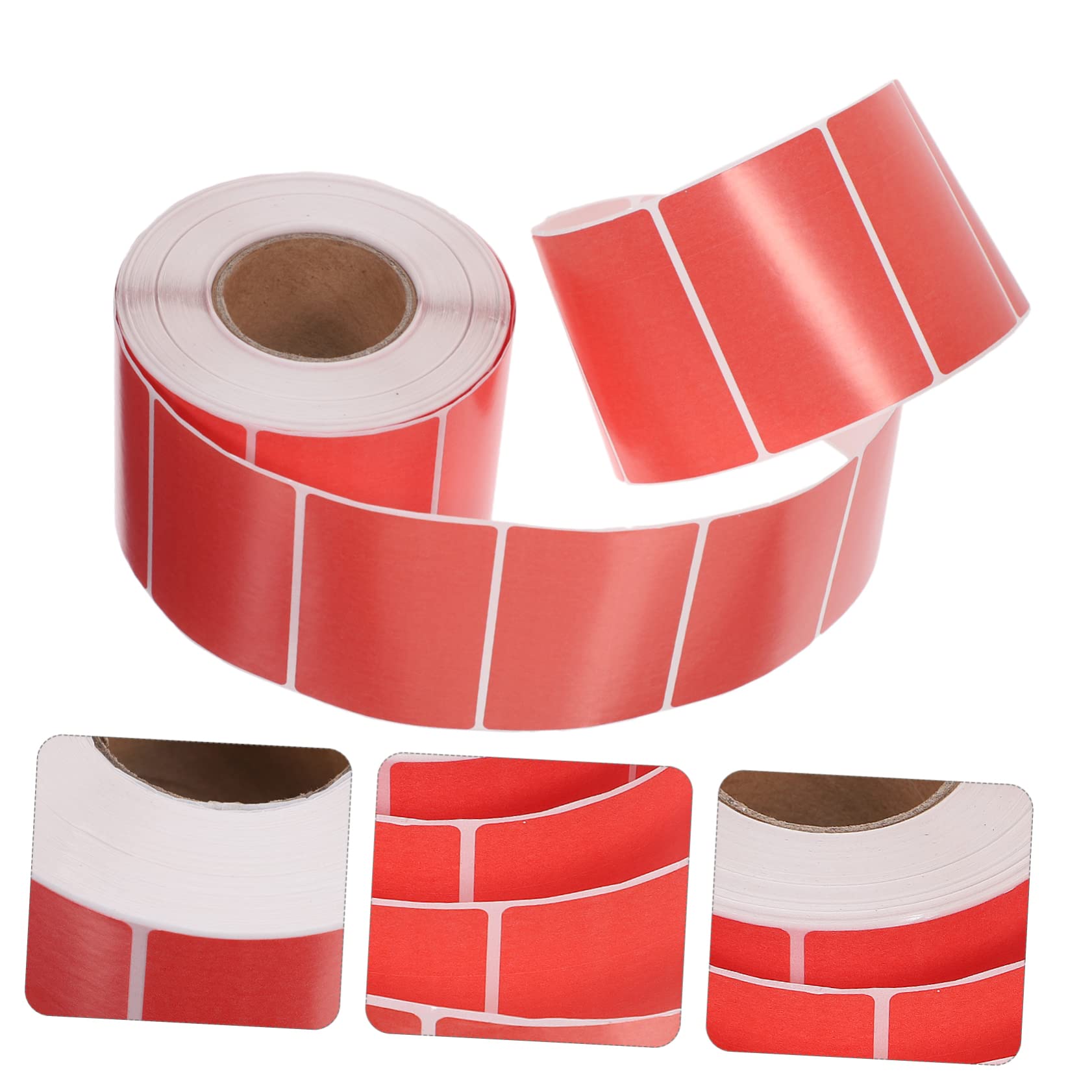 TEHAUX 4pezzi Etichette Termiche Colorate Autoadesive Per Stampante Stickers Senza Odore Impermeabili e Resistenti All Confezione Da Rosso Per Ufficio e Attività Commerciali