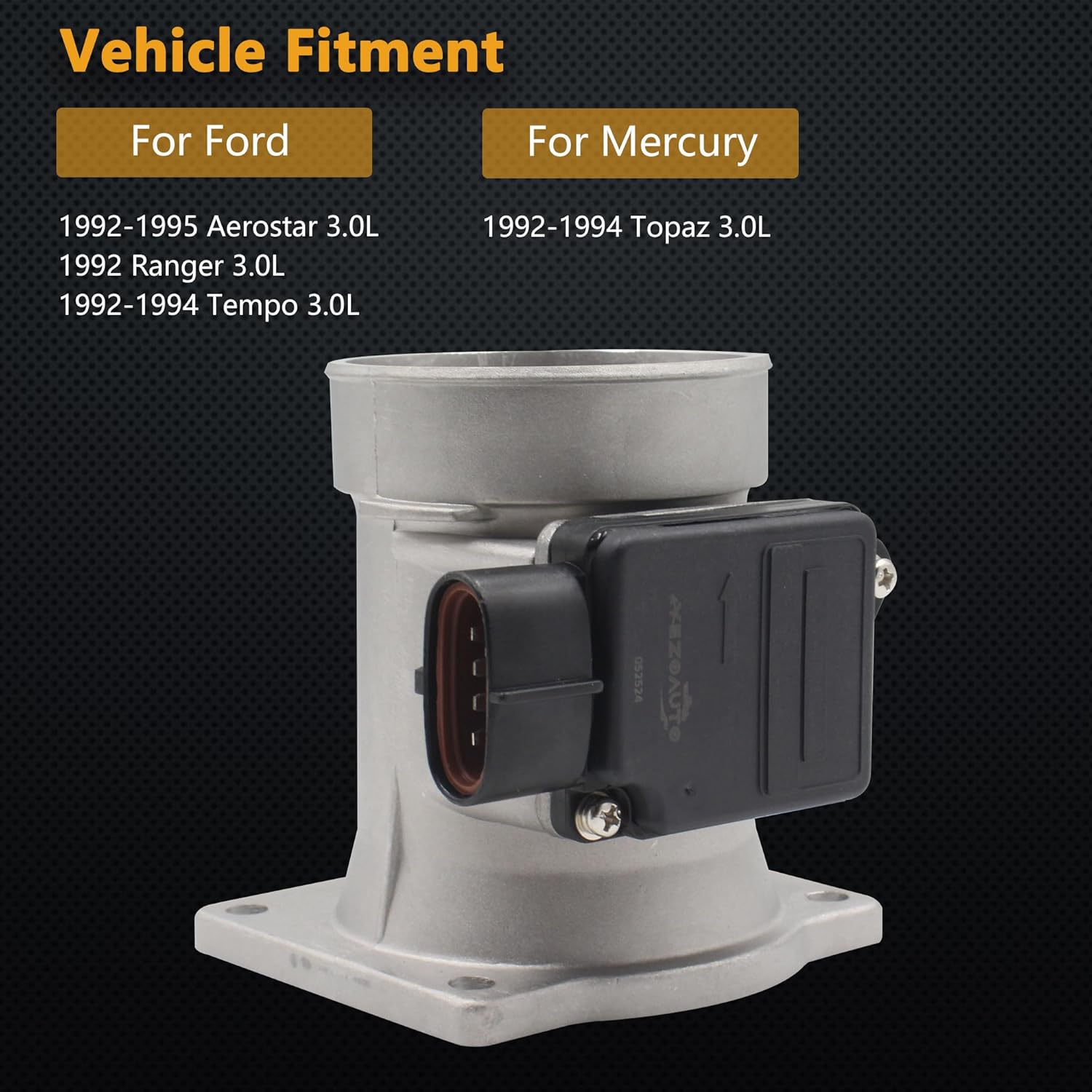 Mass Air Flow Sensor Maf Meter Compatible with Ford Aerostar V6 3.0L 92-95; Ranger L4 2.3L 1992; Tempo L4 2.3L 92-94; Topaz L4 2.3L 92-94 & Mercury Topaz L4 2.3L 92-94 Replace OE AFH60-01