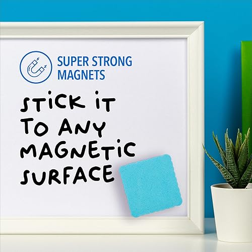 Miniatura 2 de IMPRESA Paquete de 24 borradores magnéticos de borrado en seco de alta calidad, 2 x 2 pulgadas, borradores de pizarra blanca para aula, hogar y