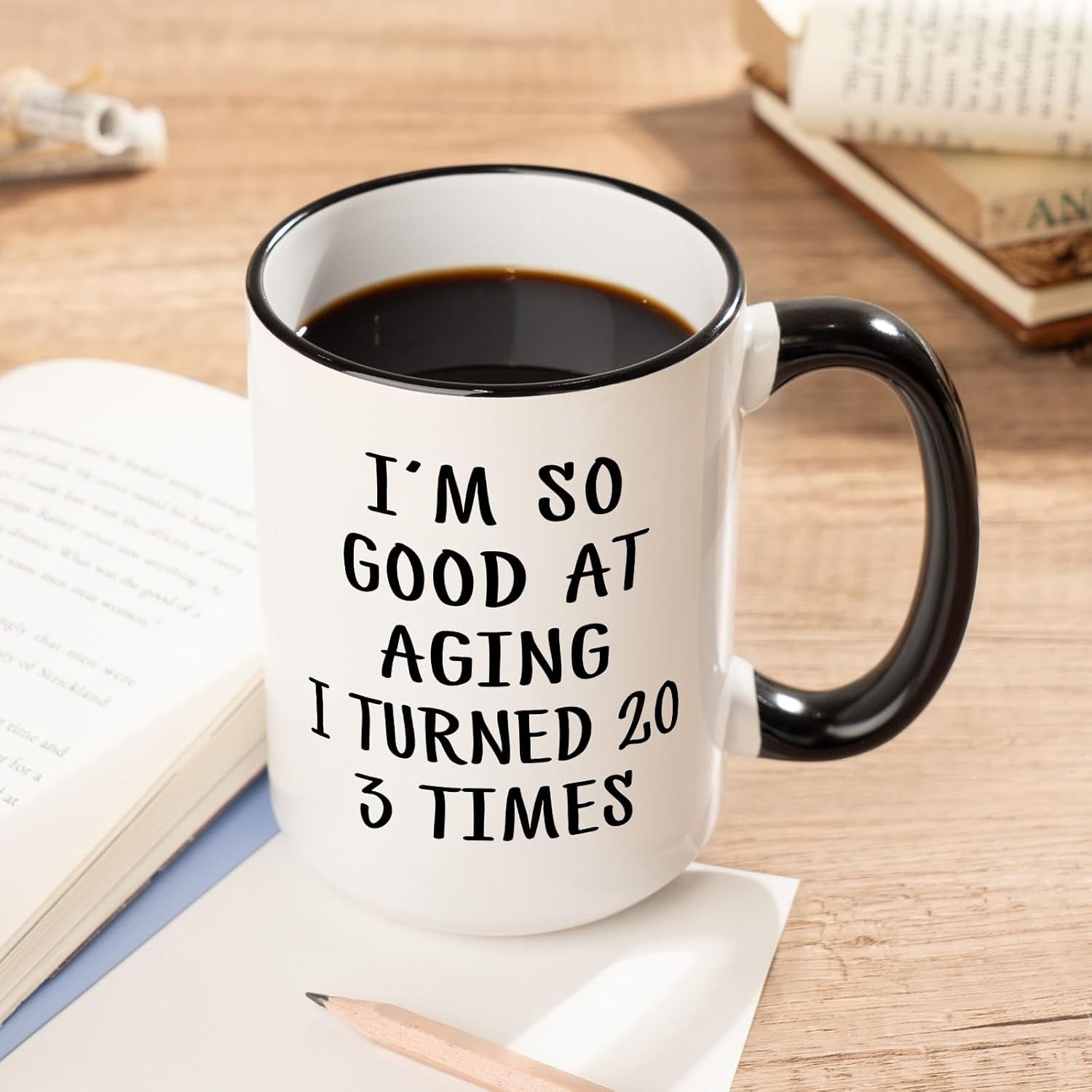 Aurahouse 60th Birthday Gifts for Women Men Mug, Funny Gift Ideas for 60th Birthday Women, 60 Year Old Birthday Gifts for Women Men Mom Dad Sister Friend Aunt, Turned 20 3 Times Coffee Cup Decorations - Image 8