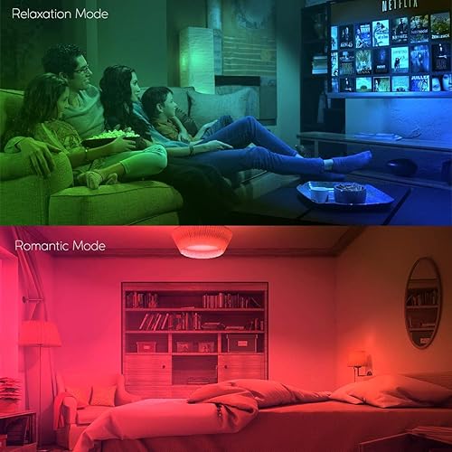 Miniatura 4 de ILC Bombilla LED equivalente a 85 W, bombillas que cambian de color, 2700 K, blanco cálido, control remoto RGB 6 modos, temporizador,
