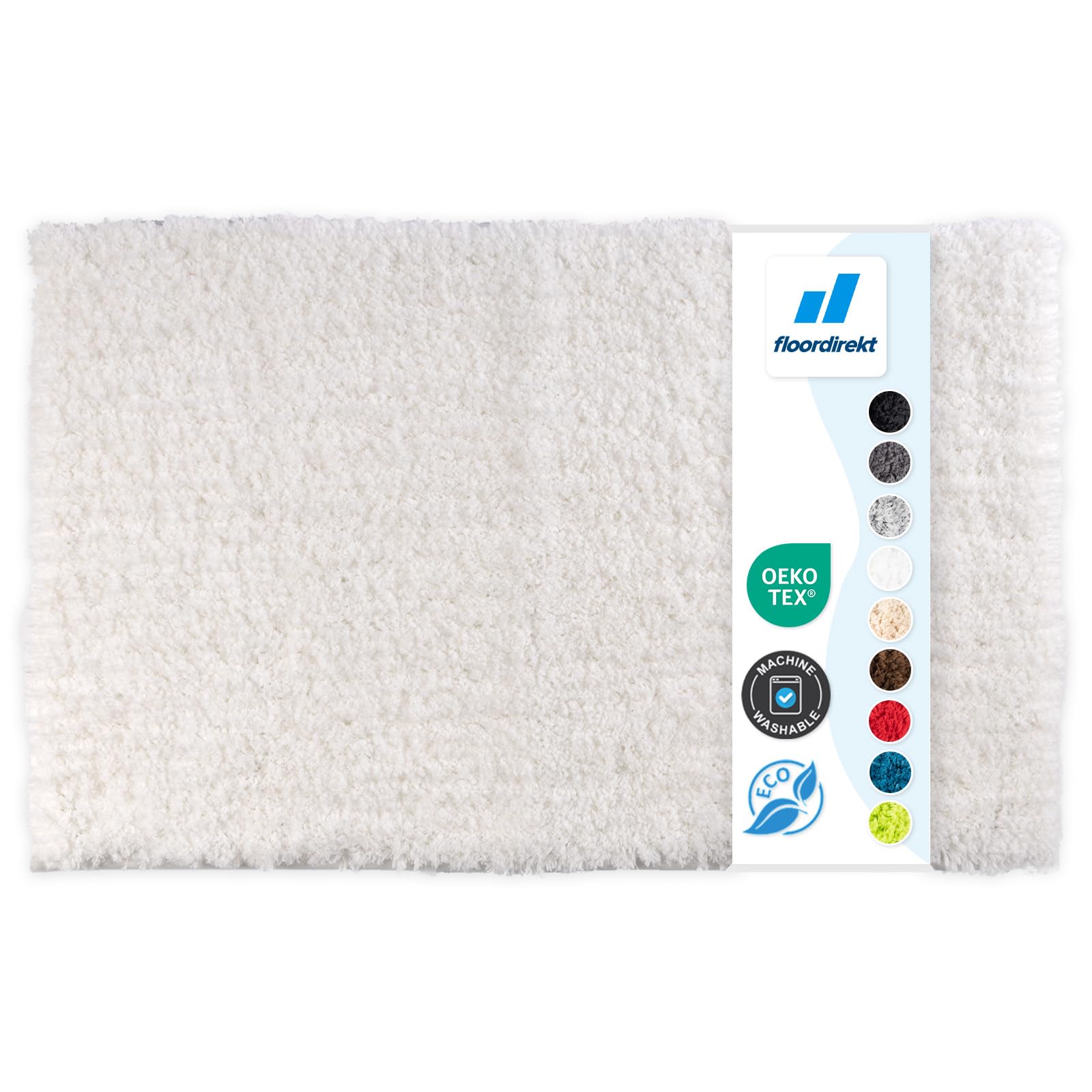 Floordirekt Badematte Sky Uni - Badezimmerteppich - Weicher, dichter Hochflor - Rutschhemmend & Schnell trocknend - Geeignet für Fußbodenheizung - Eckig & Rund