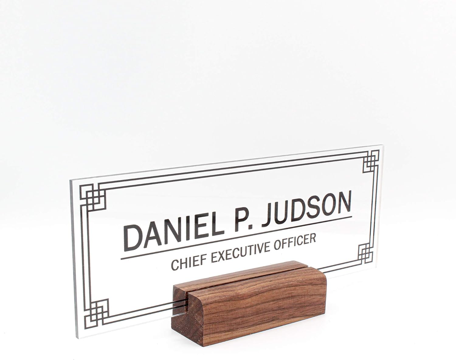 Personalized Desk nameplate Desk Decor Men Office Acrylic Holder Office Supply Acrylic Sign Coworker Gift Teacher Secretary - Men Wood Holder (8"x3")