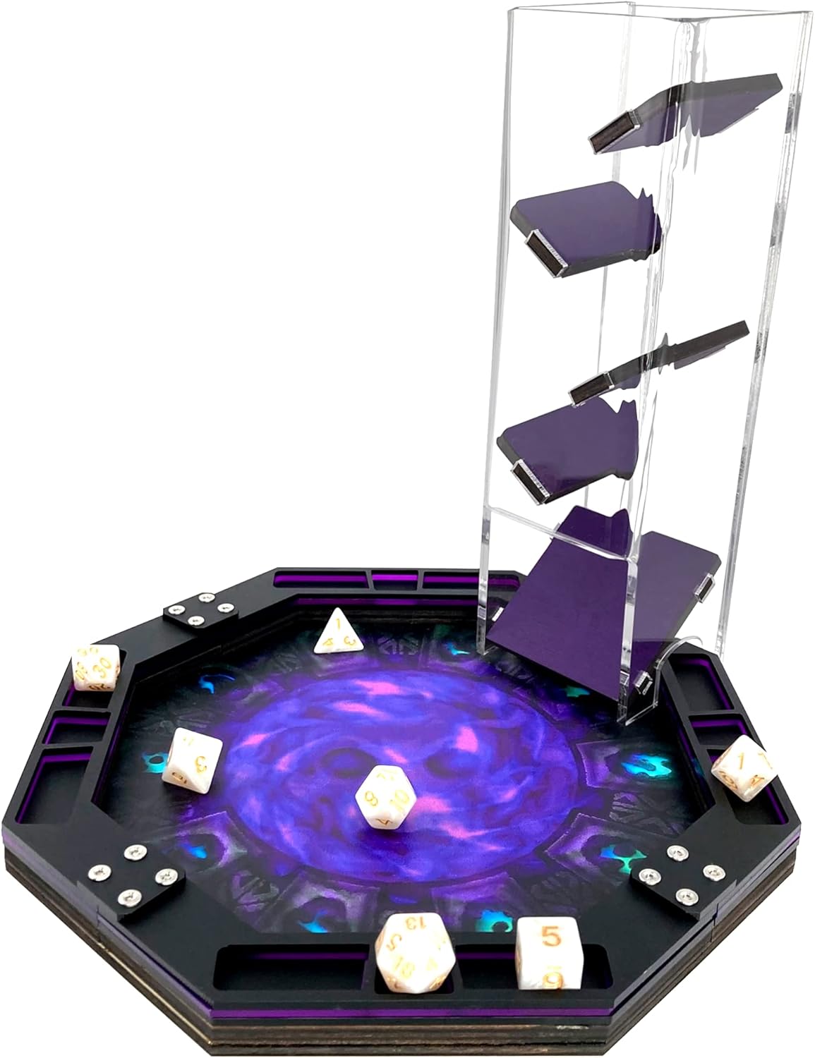 C4Labs Tall 10″ Dice Tower & Basic Tray – Chroma Series – Blue