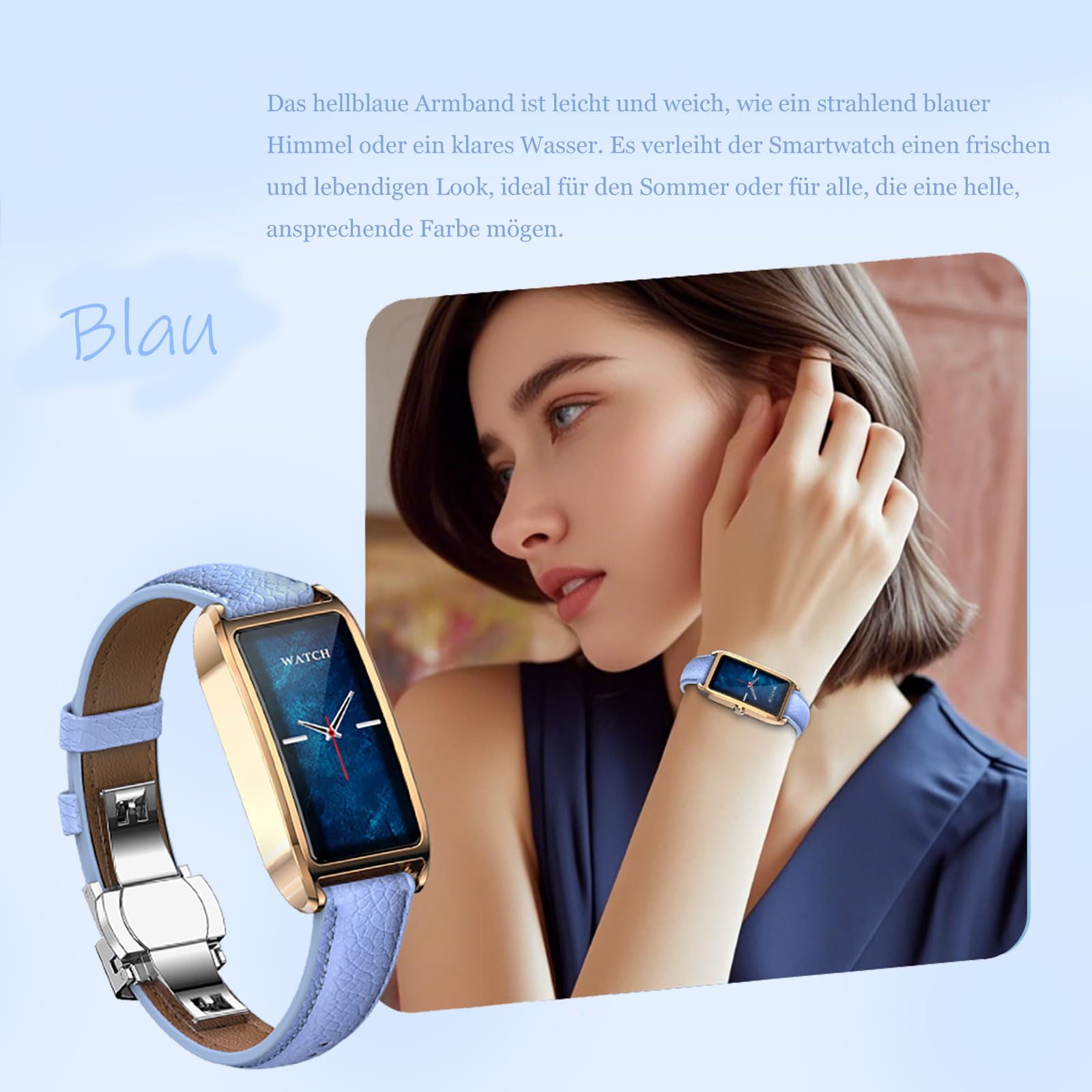 Fitness Tracker Damen Elegant Schwarz Gold Smartwatch Aktivitätstracker Pulsuhr Sportuhr mit Herzfrequenz Schlafmonitor Schrittzähler