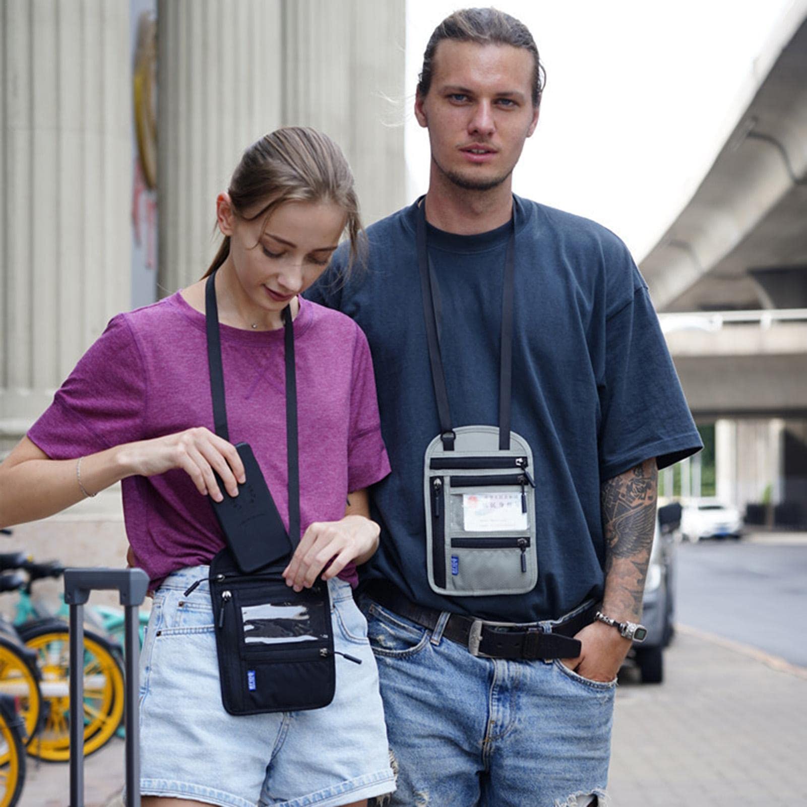 Yordawn Portadocumenti Da Collo Borsello Da Viaggio Con Blocco - Foto 4