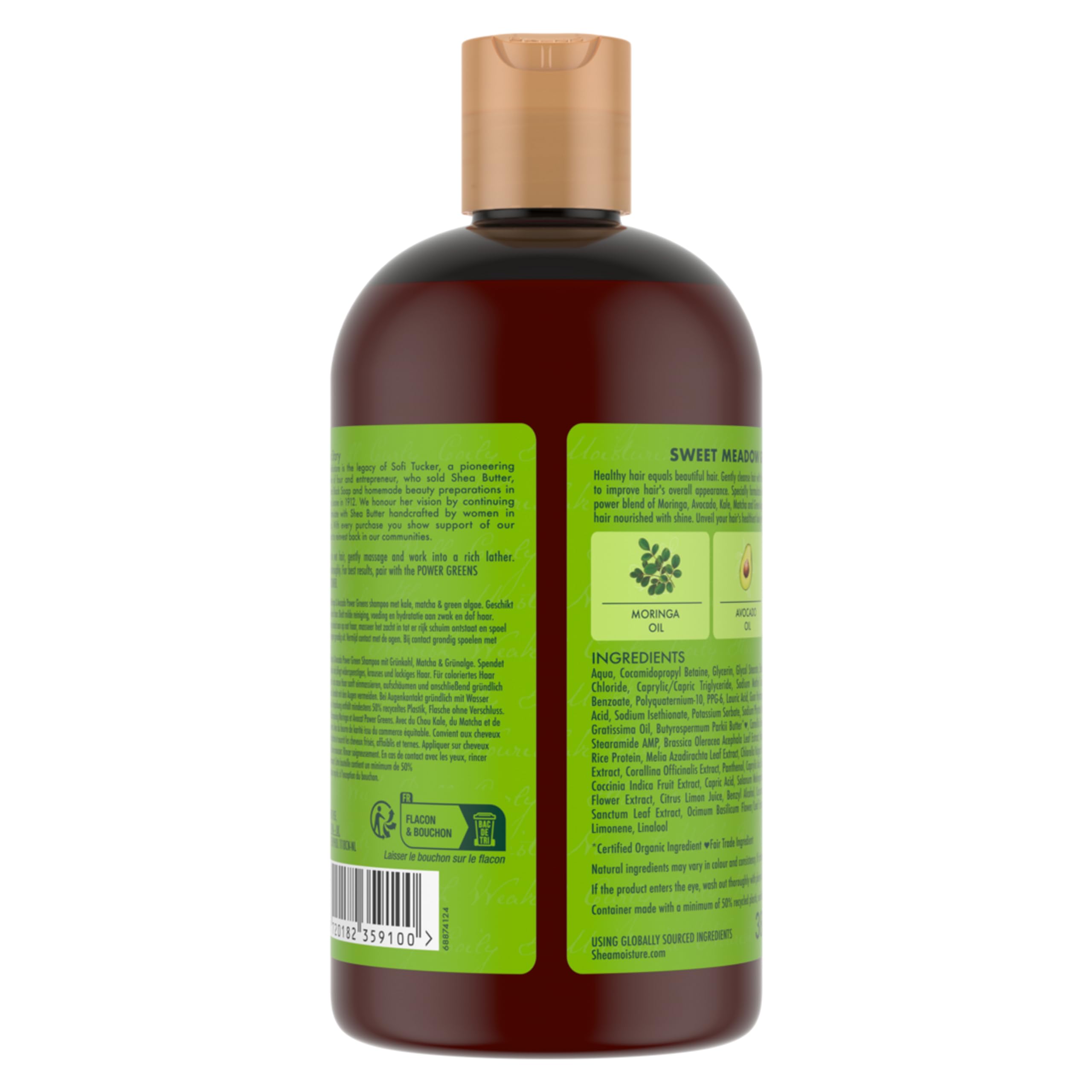 SheaMoisture Moringa & Avocado Power Greens - sulfatfreies Shampoo, Conditioner & Haarmaske, 3-teiliges Set