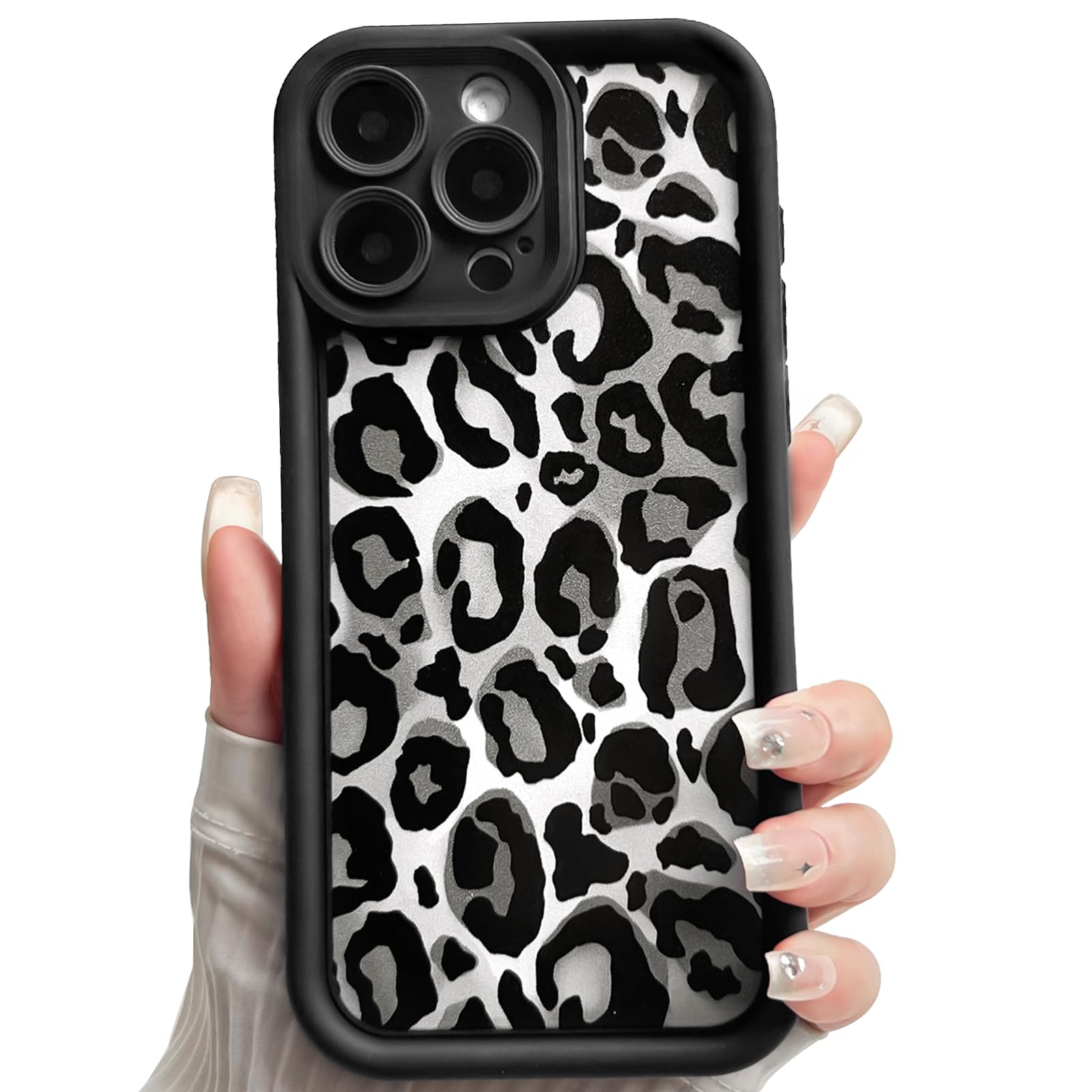 Lovmooful Compatible for iPhone 12 Pro Max Case Cool Cute Leopard with Aesthetic Design with Bumper Protector for Girls Women Soft TPU Shockproof